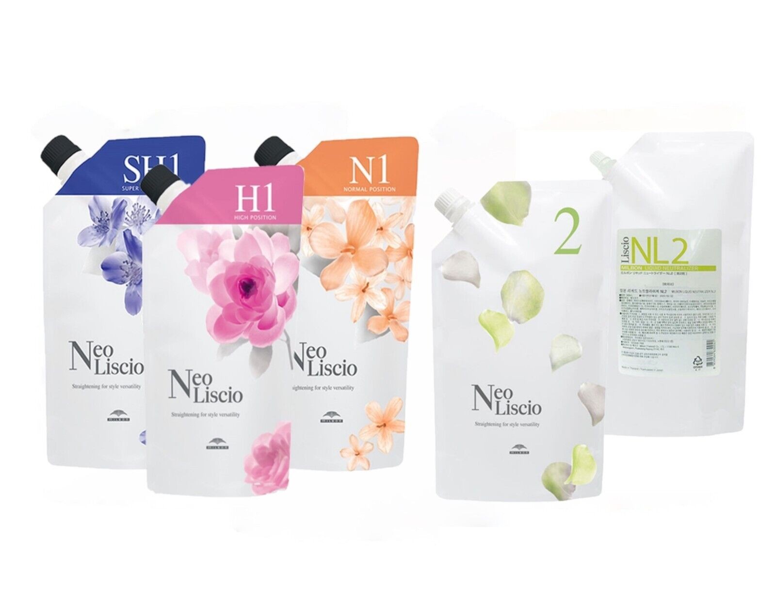 Milbon Neo Liscio Hair Straightening Set – N1 H1 SH1 + NL2 Cream Japan perm kit