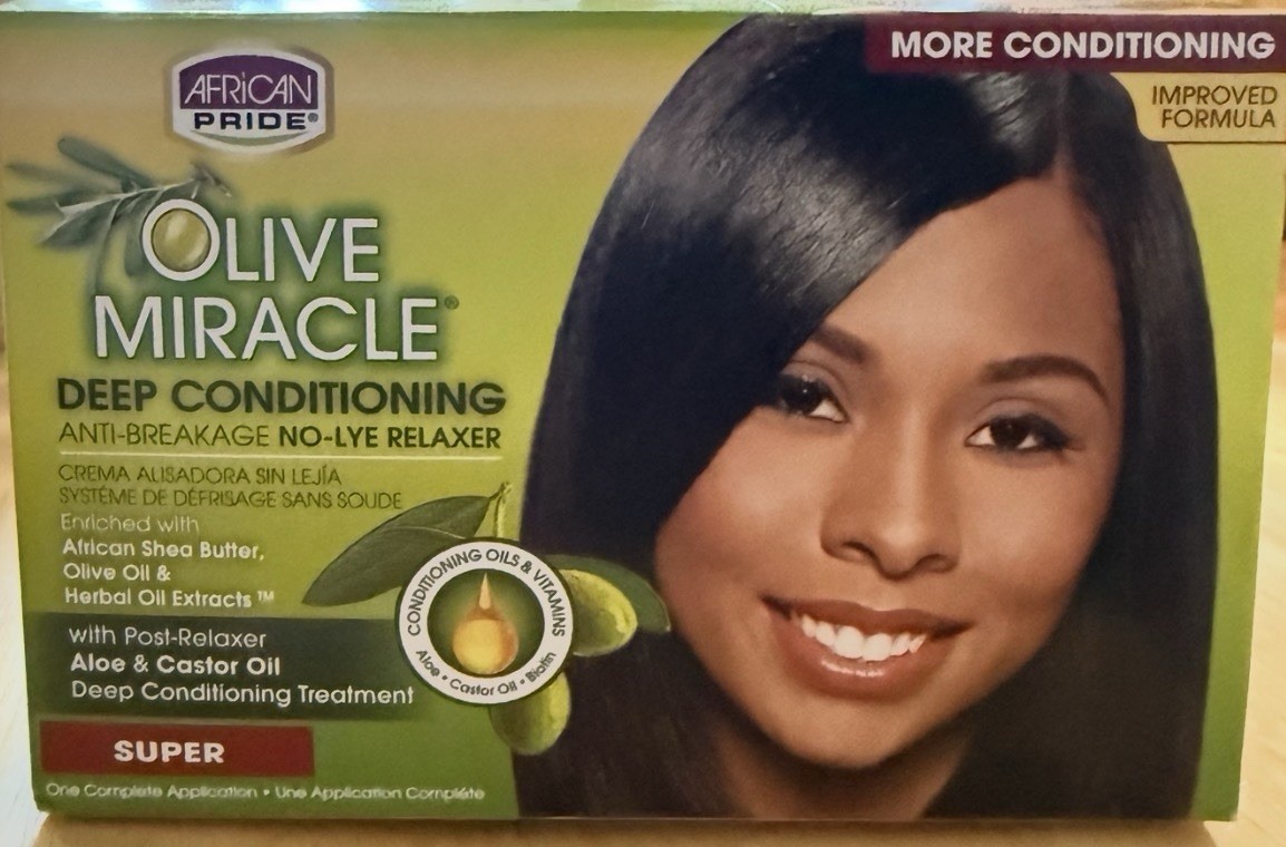 African Pride Olive Miracle Anti-Breakage Deep Conditioning No-Lye Relaxer Super