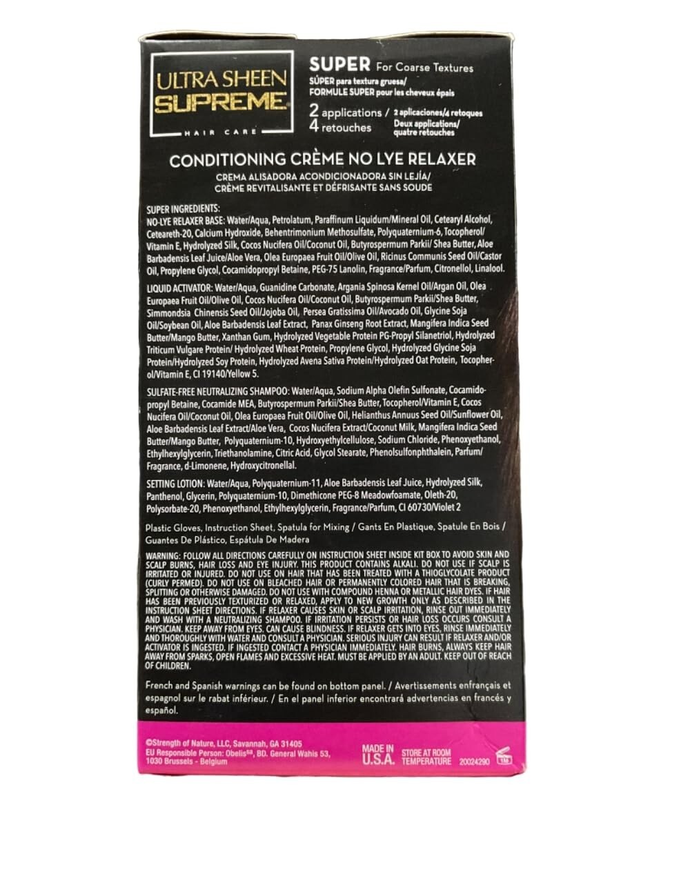 Ultra Sheen Supreme No Lye Relaxer Kit Super 2 Application