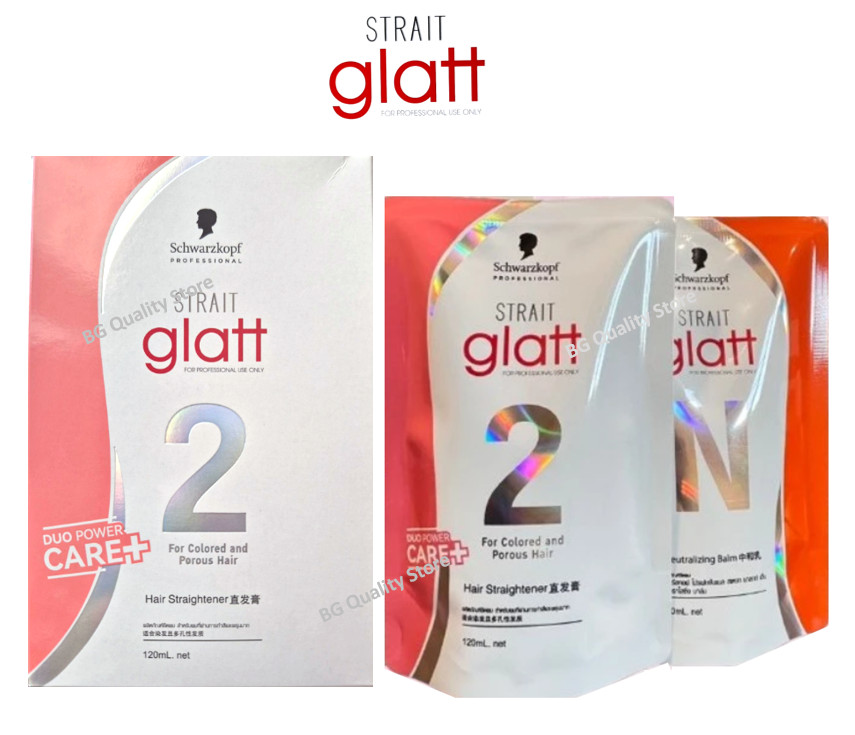 Glatt Hair Straightening Cream 120ml 2 Formula For Colored Porous Sensitize Hair