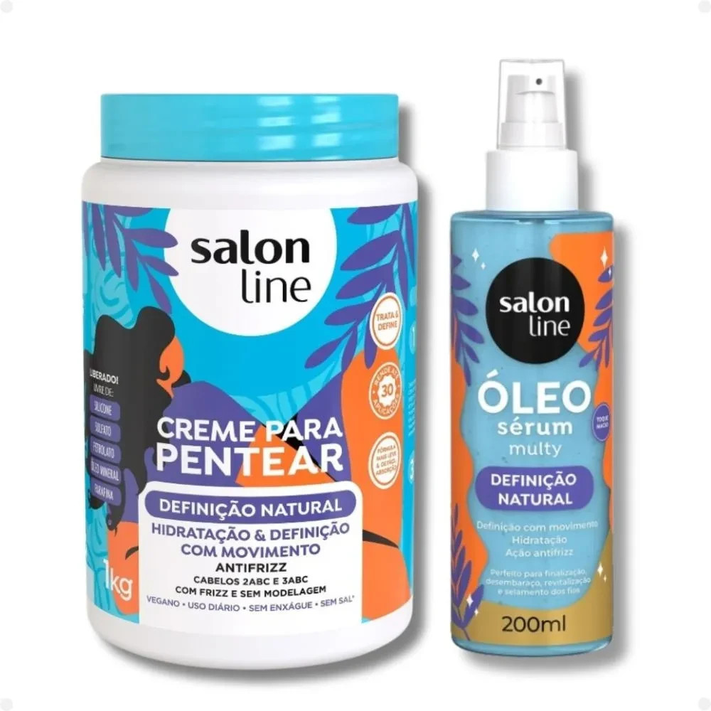 Salon Line Natural Definition 1kg Styling Cream and Serum Oil 200ml