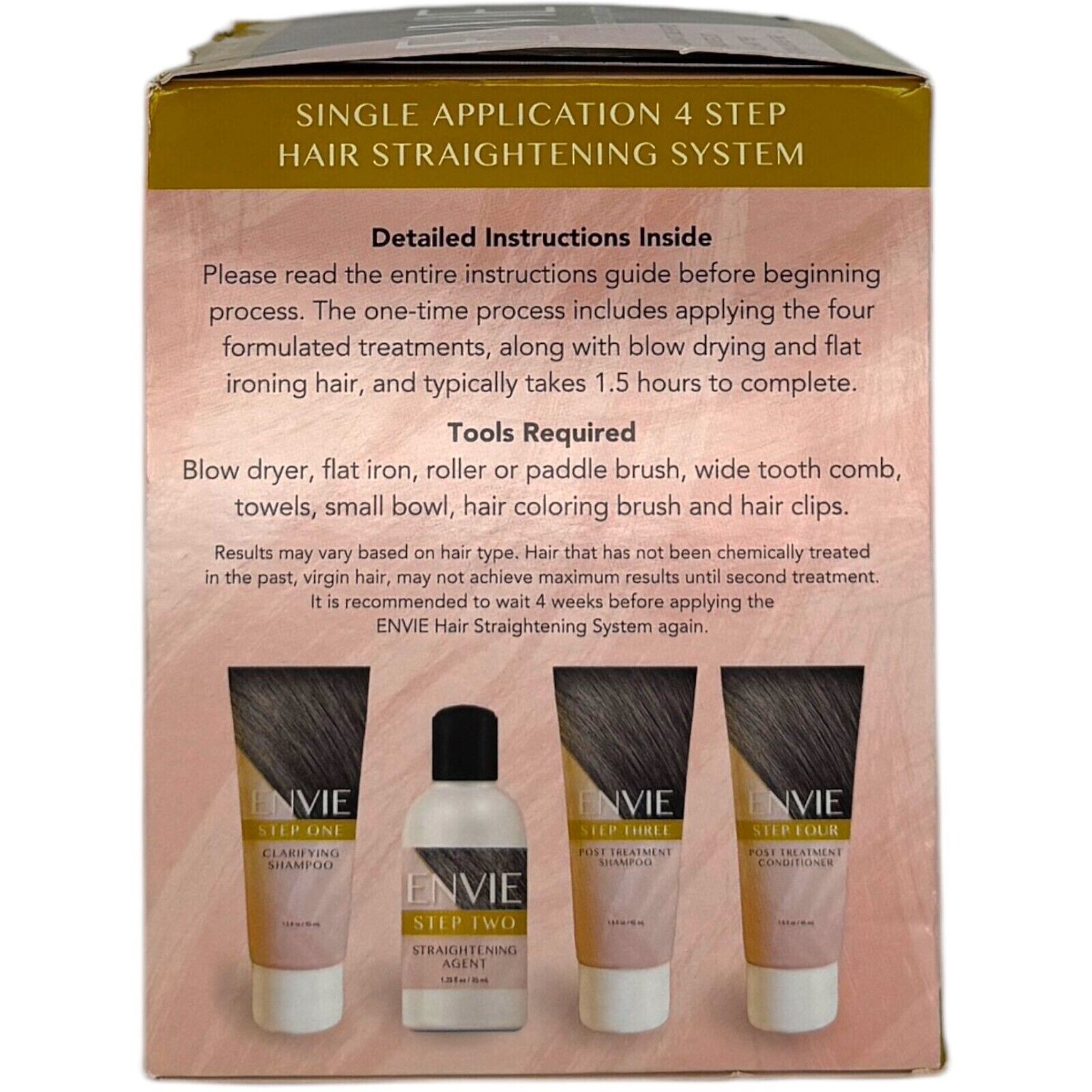 Envie Hair Straightening System Keratin Treatment Frizz Control 90 Day Salon Kit