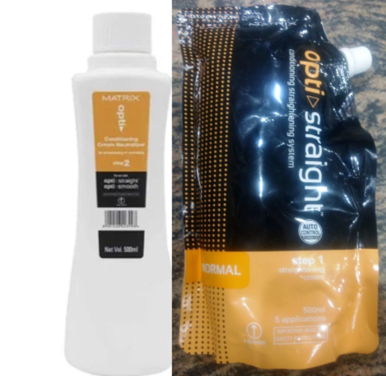 Opti Straight Hair Straightening Cream 500 ML+ 500ml Neutralizer Combo fast ship