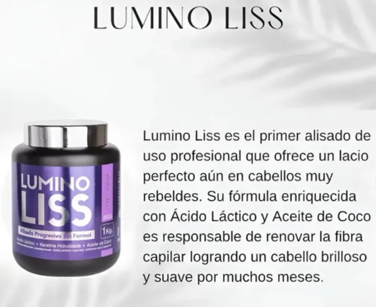Luminoliss Lumino Liss Formaldehyde-Free Keratin Smoothing Cream 1kg Anti-Frizz