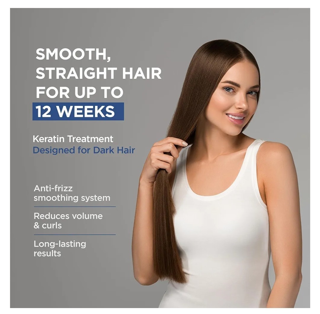KATIVA Brazilian Keratin Hair Straightening Treatment Brunette, 12 Weeks Smooth