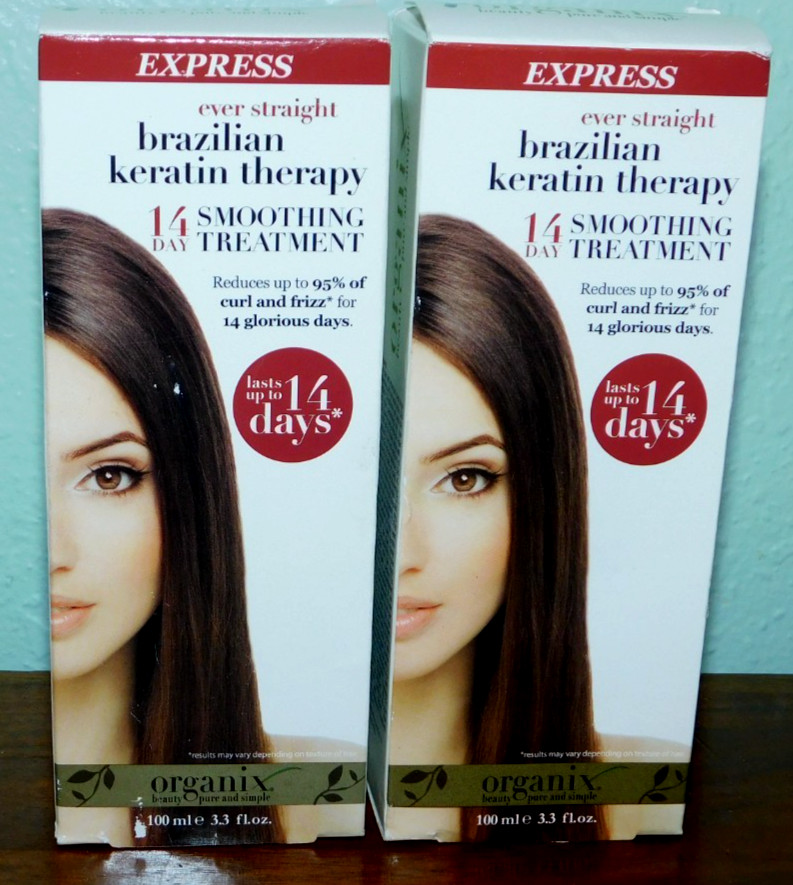2 OGX Organix Ever Straight Brazilian Keratin Therapy 14 Day Smoothing Treatment