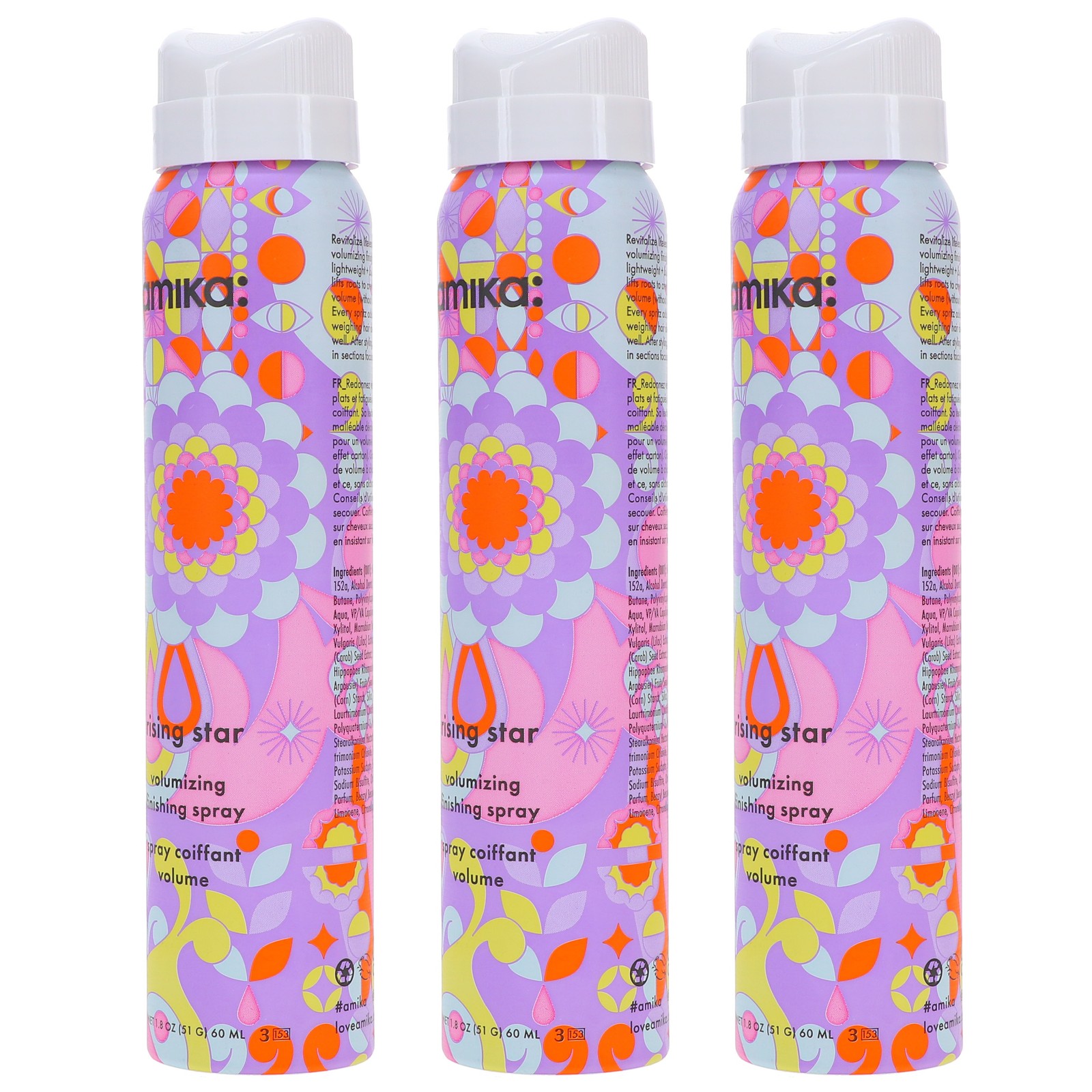 Amika Rising Star Volumizing Finishing Spray 1.8 oz 3 Pack