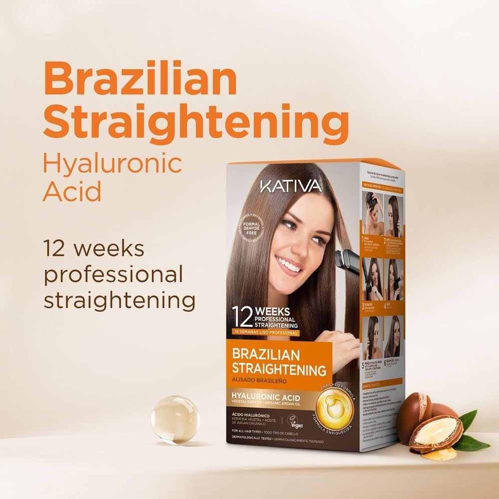 Brazilian Straightening Kit 12 Weeks of Home Use Professional with Organic Argan