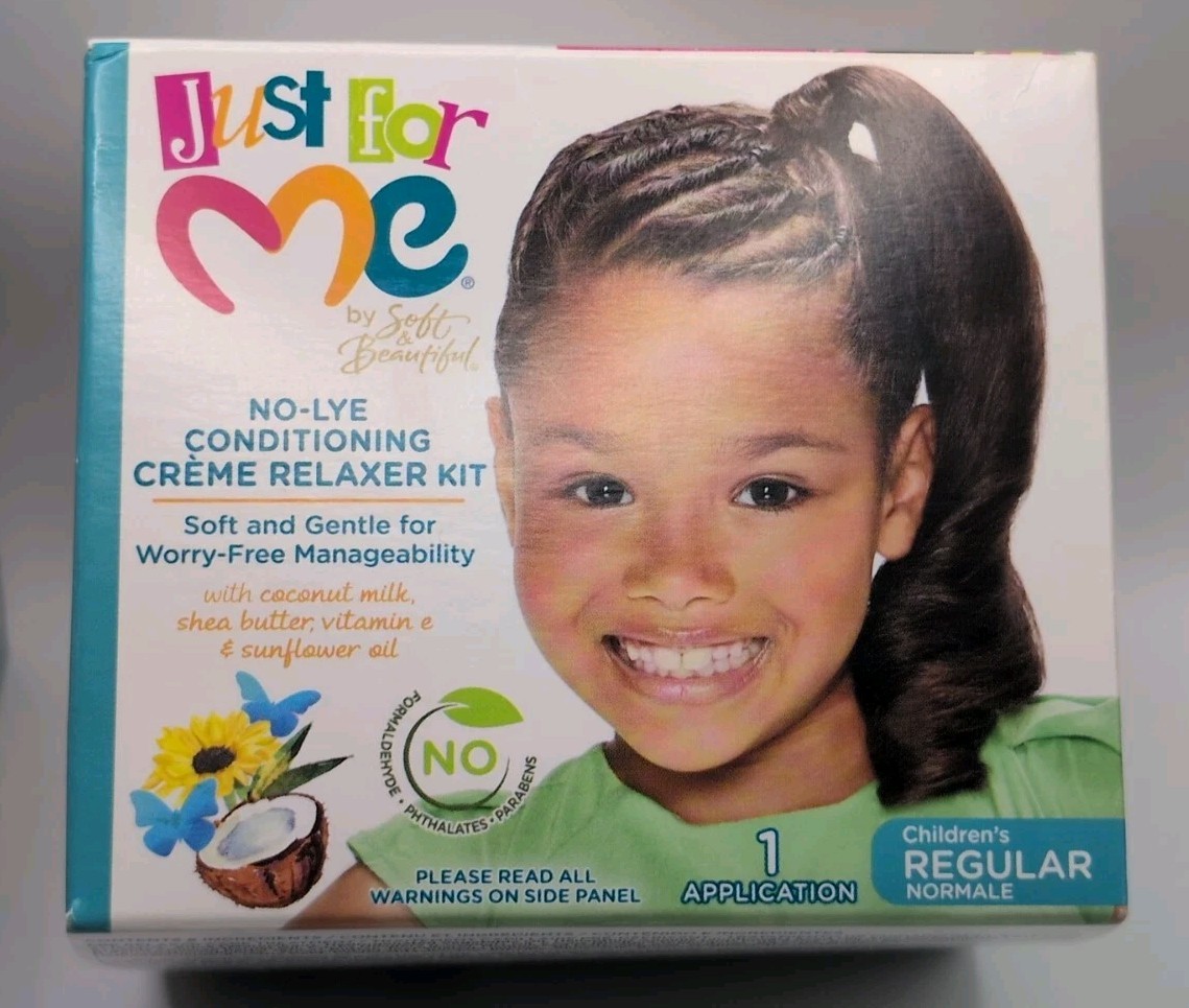 Lot of 2 Kits Just For Me No-Lye Conditioning Creme Relaxer Kits, 2-Applications