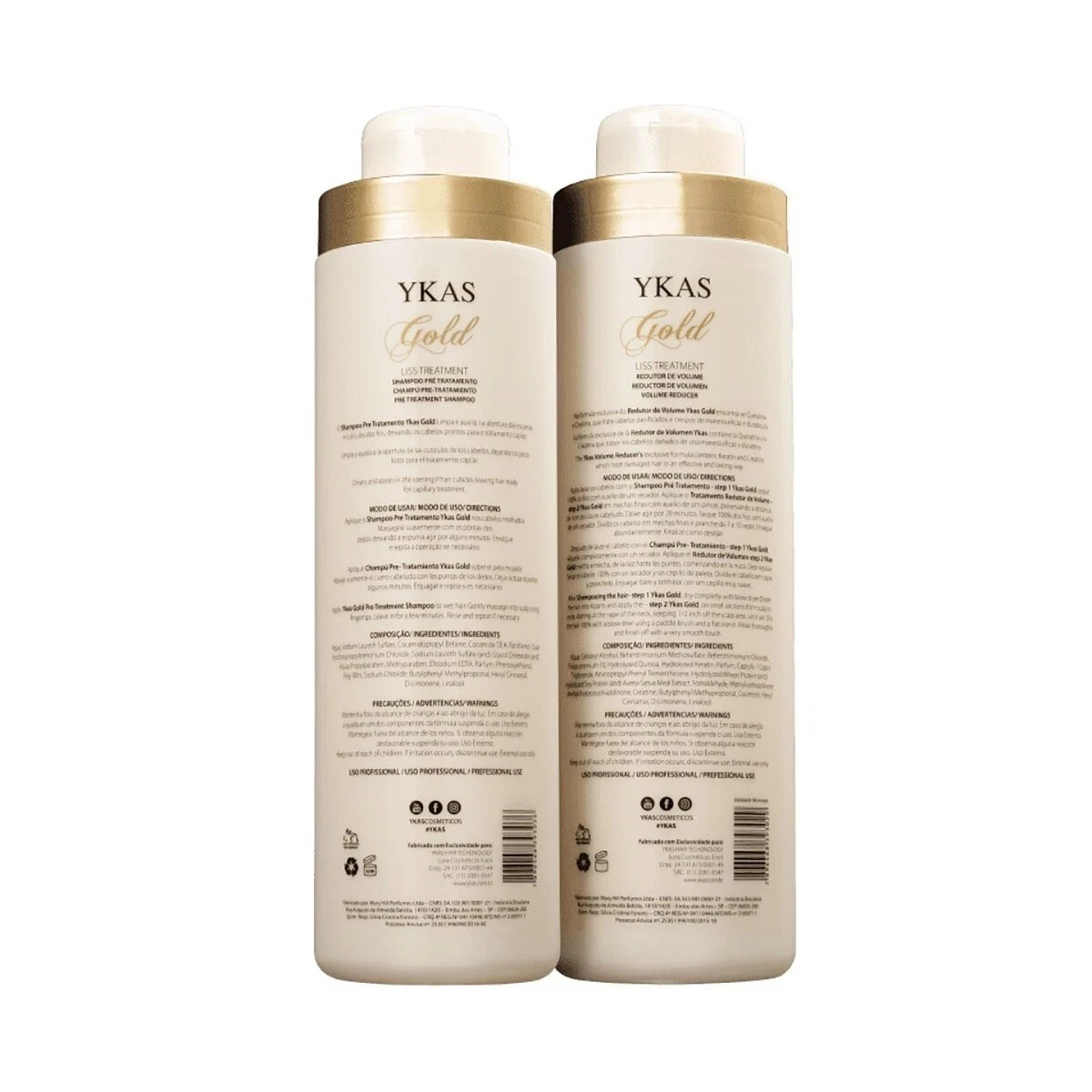 YKAS Gold Liss Brazilian Keratin Hair Straightening Kit 2x1L
