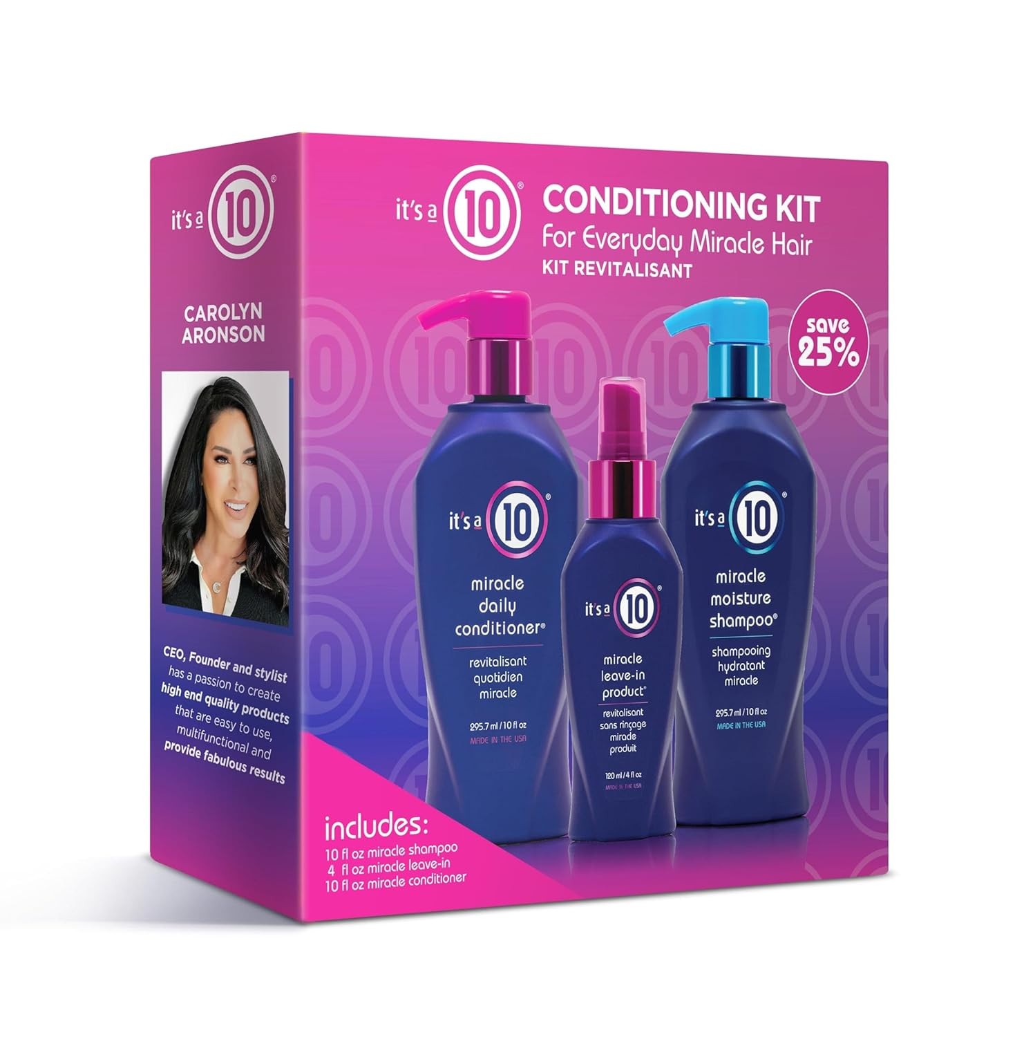 It’s a 10 Miracle Conditioning Trio Kit/Daily Shampoo/Con 10 oz/ Leave-in 4 oz