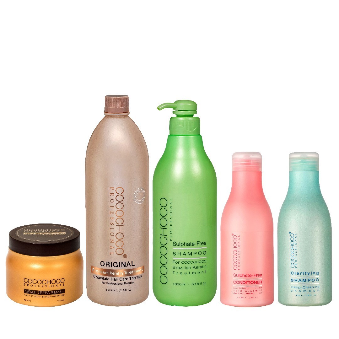 ❤❤ COCOCHOCO Pro ORIGINAL Keratin Treatment 1000ml + SULFATE FREE SHAMPOO 1L Kit