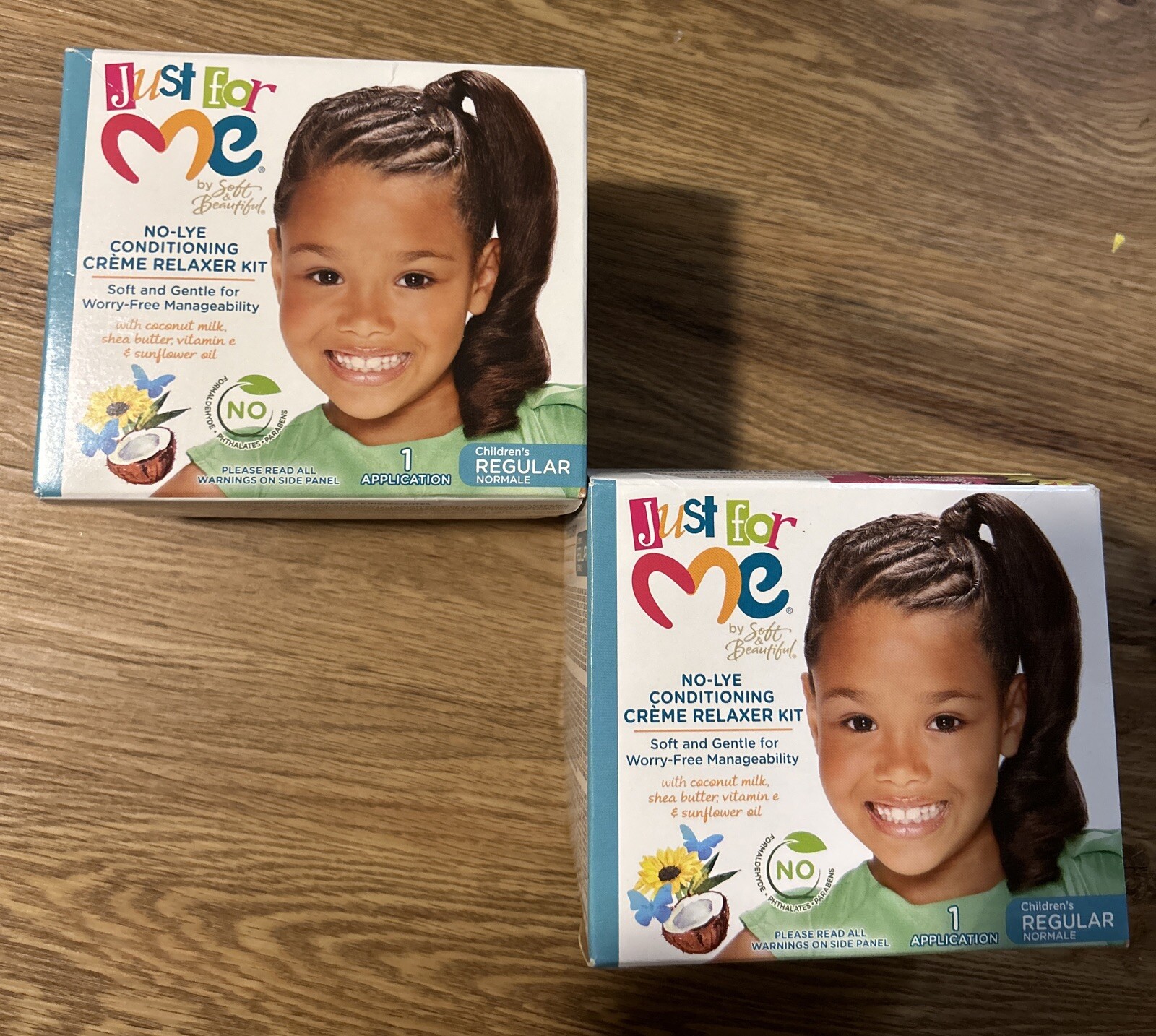2x Just For Me Nolye Regular Conditioning Creme Relaxer Kit Exp/06/26