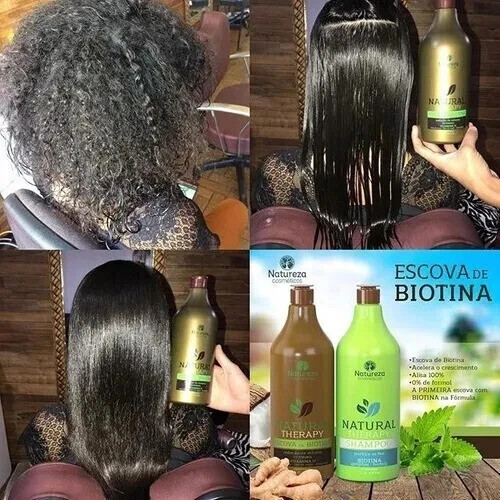 Kit de tratamento de biotina terapia natural sem formaldeído 2x1L – cosméticos n