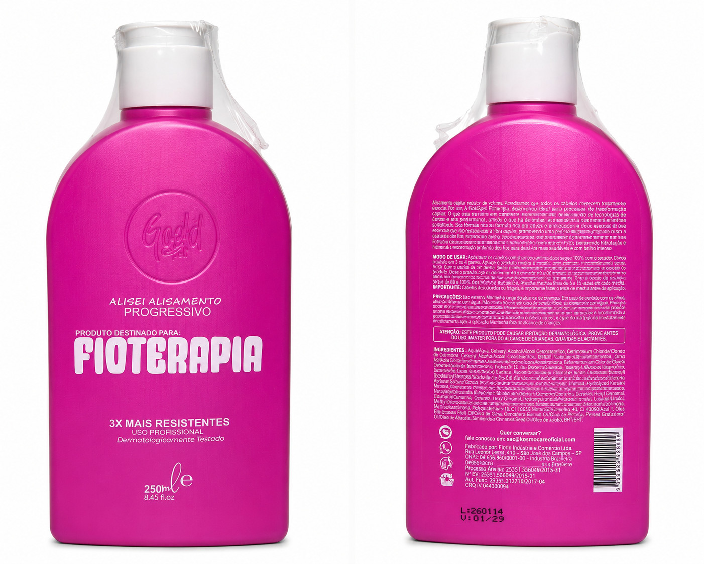 Fioterapia Gold Spell, tratamento capilar progressiva 250ML (8,45 fl. oz.)