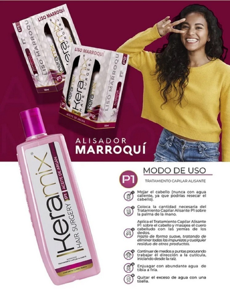 CIRUGIA CAPILAR KERAMIX ALISADOR MARROQUI ALISADO KERATINA PROFESIONAL KIT 120ML