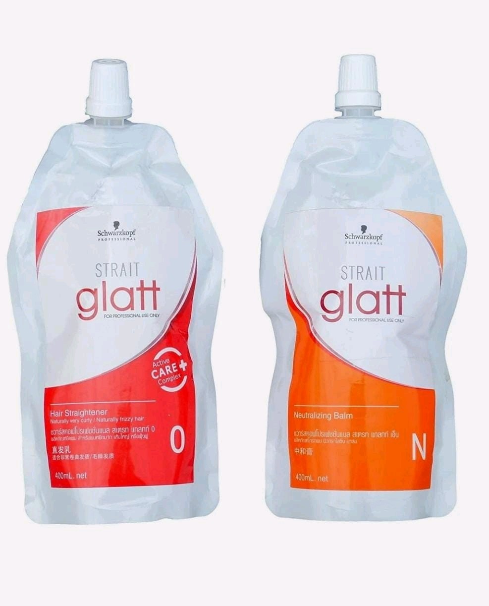Schwarzkopf Glatt Strait Hair Straightening Cream No 0 + Neutralizer N Set 400ml
