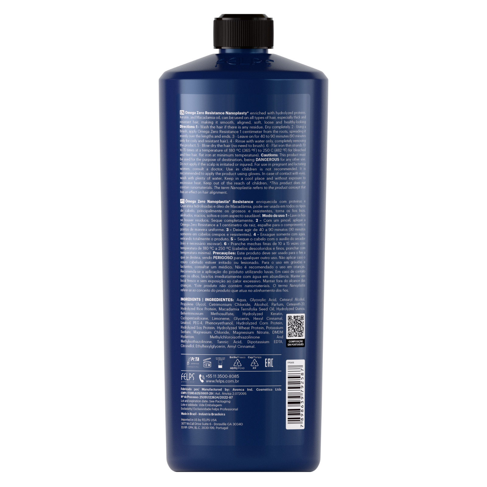 Felps Professional Omega Zero Unique Resistance Nanoplastia Original 33.8 FLOz