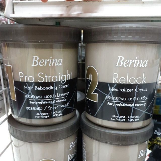 Berina Pro Straight Hair Rebonding Cream & Relock Neutralizer Cream 1000 g SET