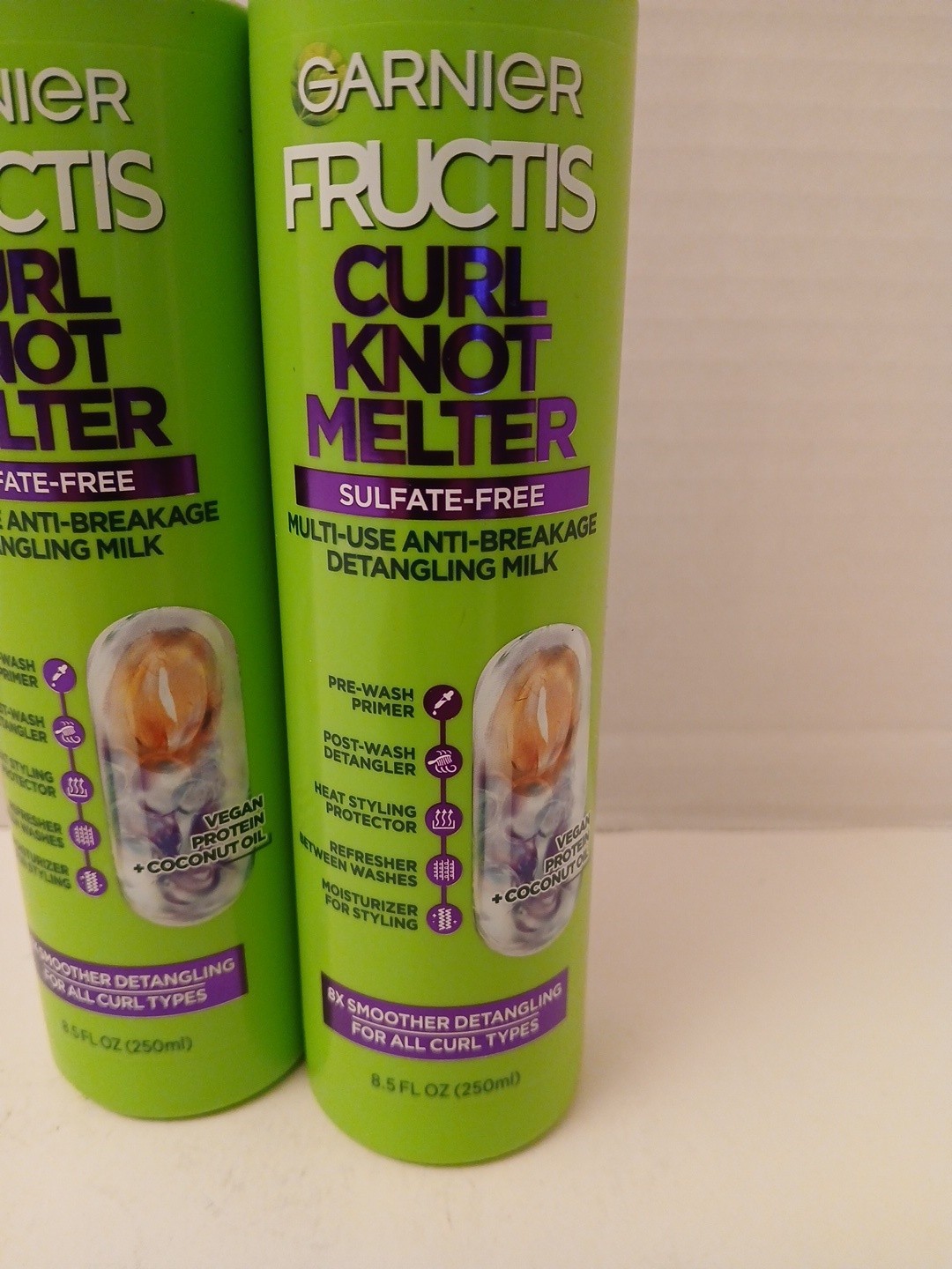 TWO Garnier Fructis Curl Knot Melter Detangling Hair Spray, 8.5 fl oz Each