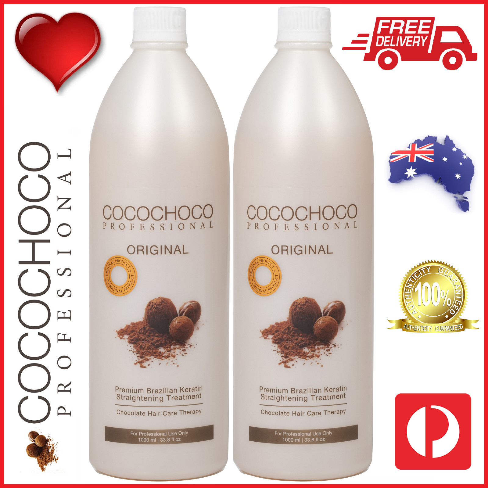 ❤❤ COCOCHOCO Pro ORIGINAL Brazilian Keratin Straight Salon Treatment 2000ml 2L