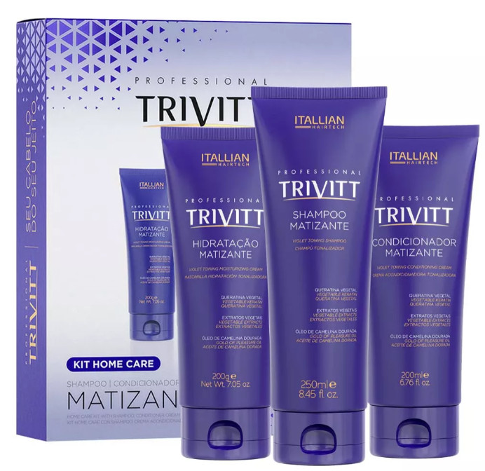 Trivitt Hair Blond Toning Hydration Shampoo 250ml, Cond 200mL, Cream 200g – 3×1