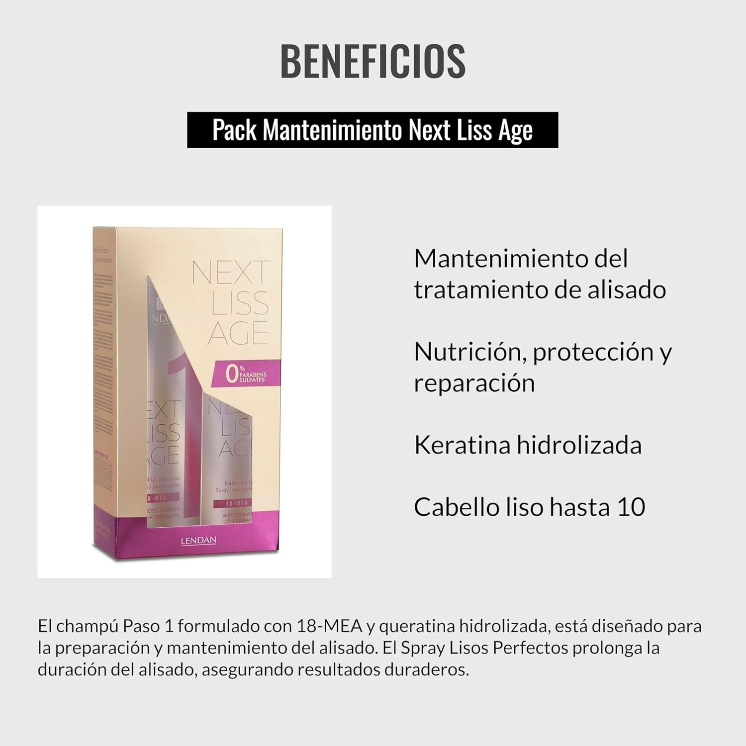 Lendan Next Liss Age Pack Mantenimiento Total 500 g / 20 Oz