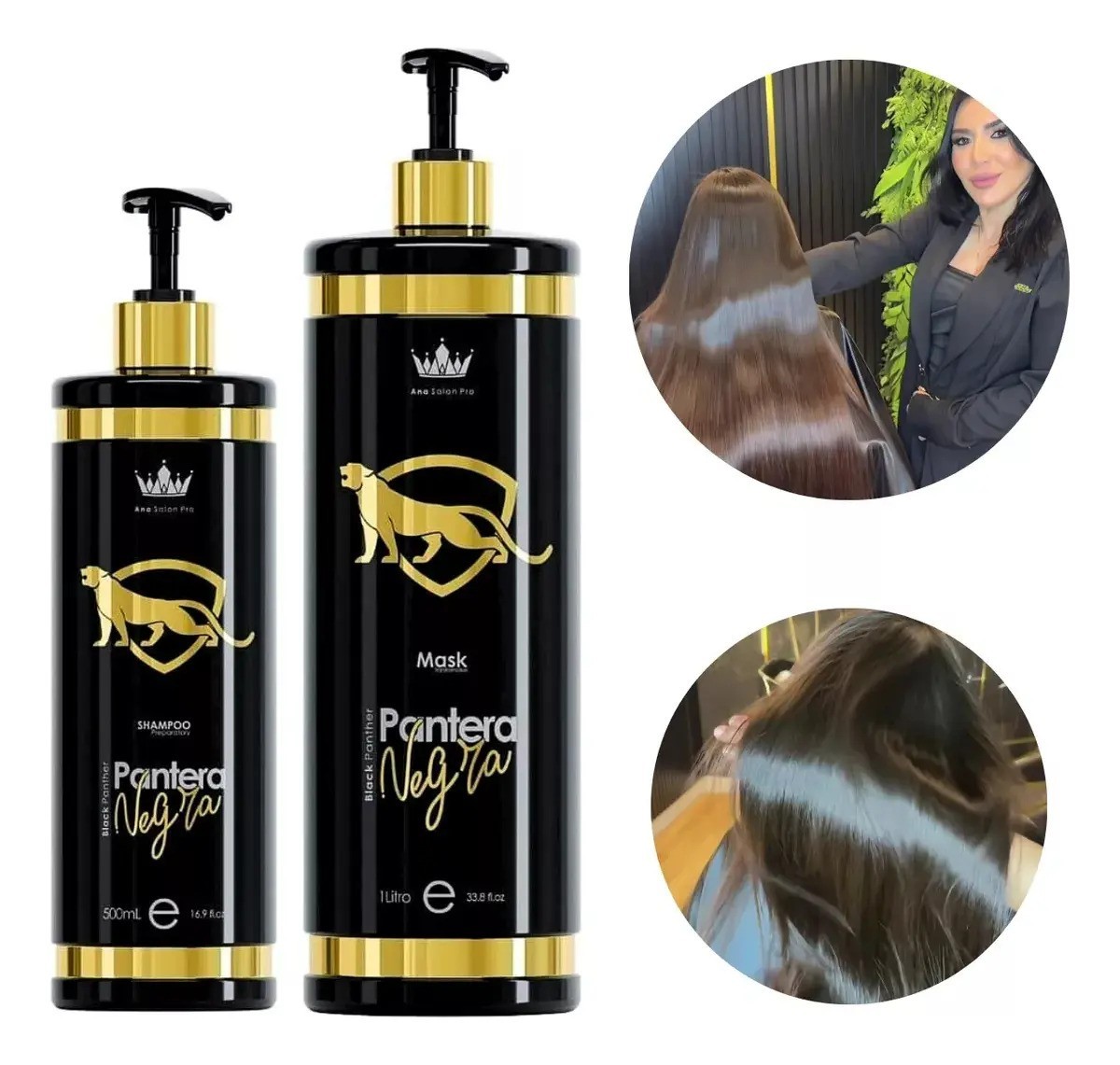 Black Panther Progressive Straightening Kit Ana Paula Carvalho / Shampoo + Mask