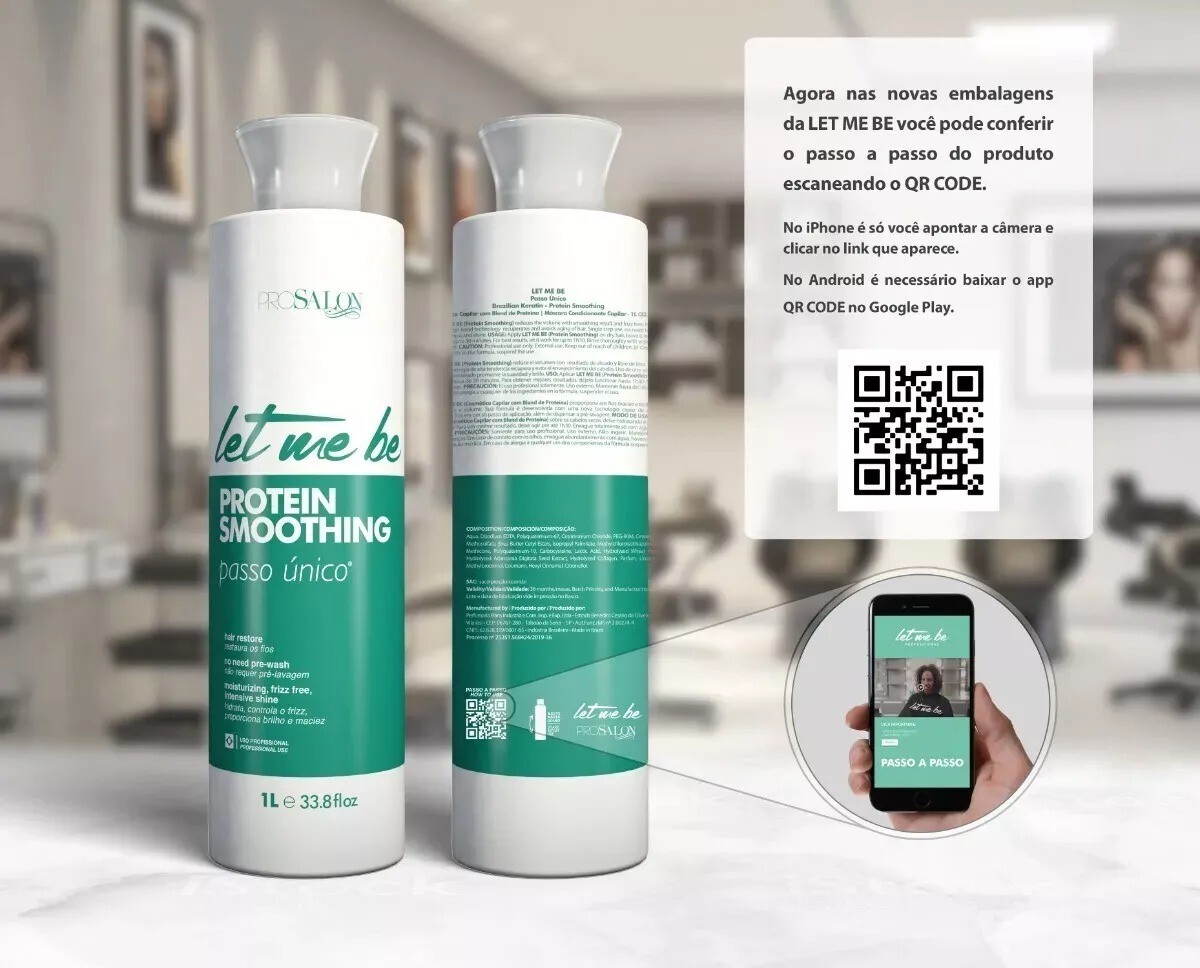 2x Let Me Be ProSalon Single Step Use Protein Smoothing Treatment 35oz/1000ml