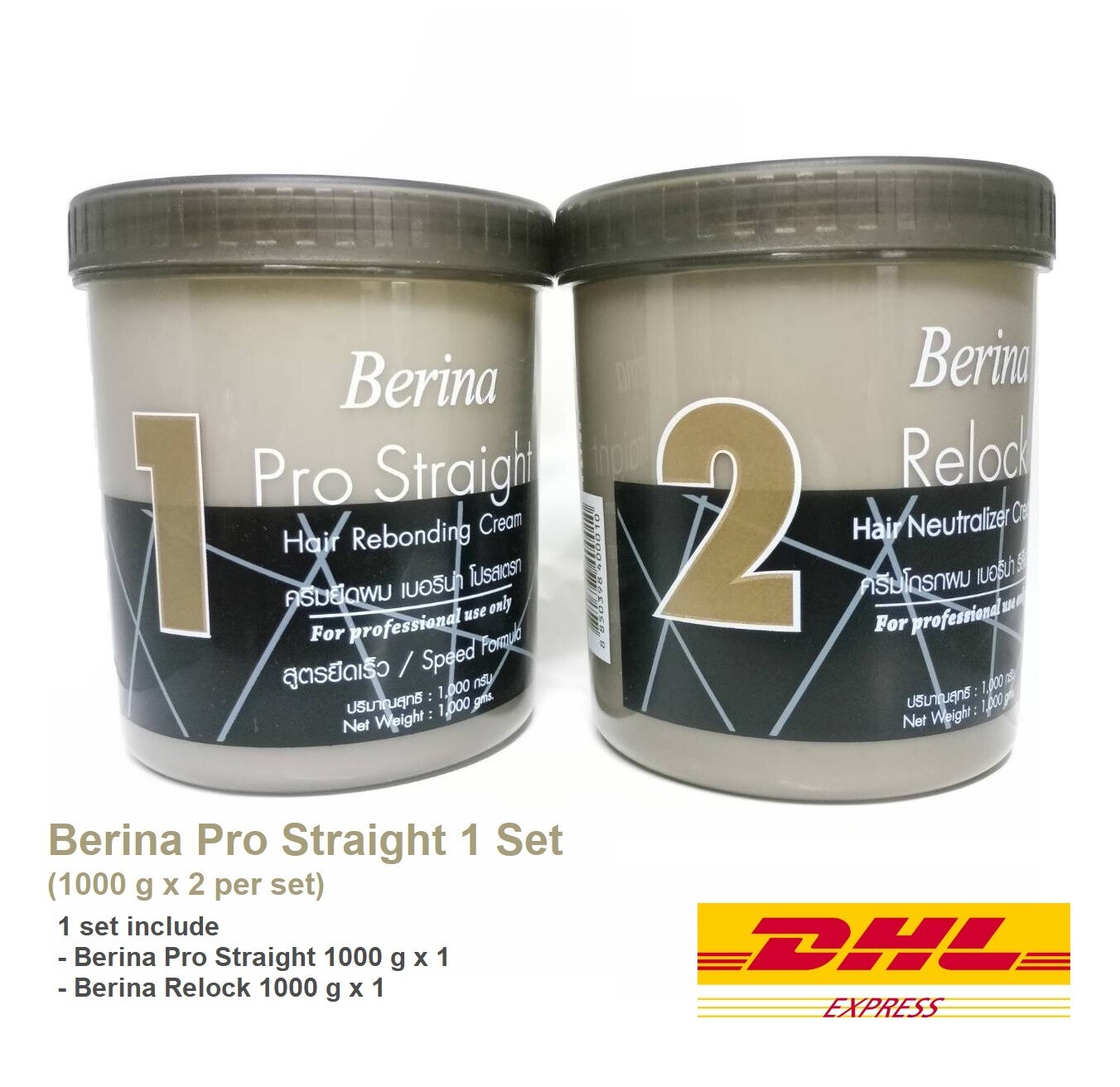 Berina Pro Striaght Hair Rebonding and Relock Neutralizer Cream 1000 ml 1 Set