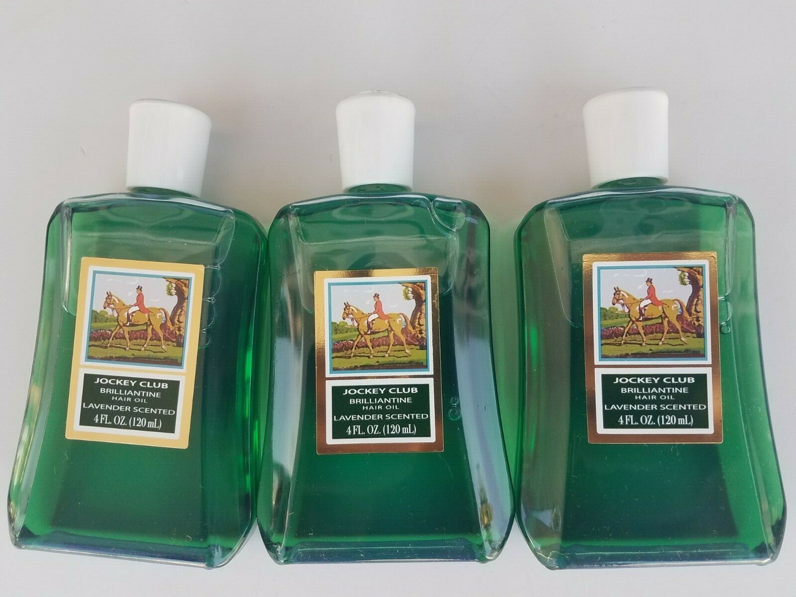 3 pack Jockey Club Brilliantine Hair Oil Lavender Scented 4 fl oz ea Made Mexico