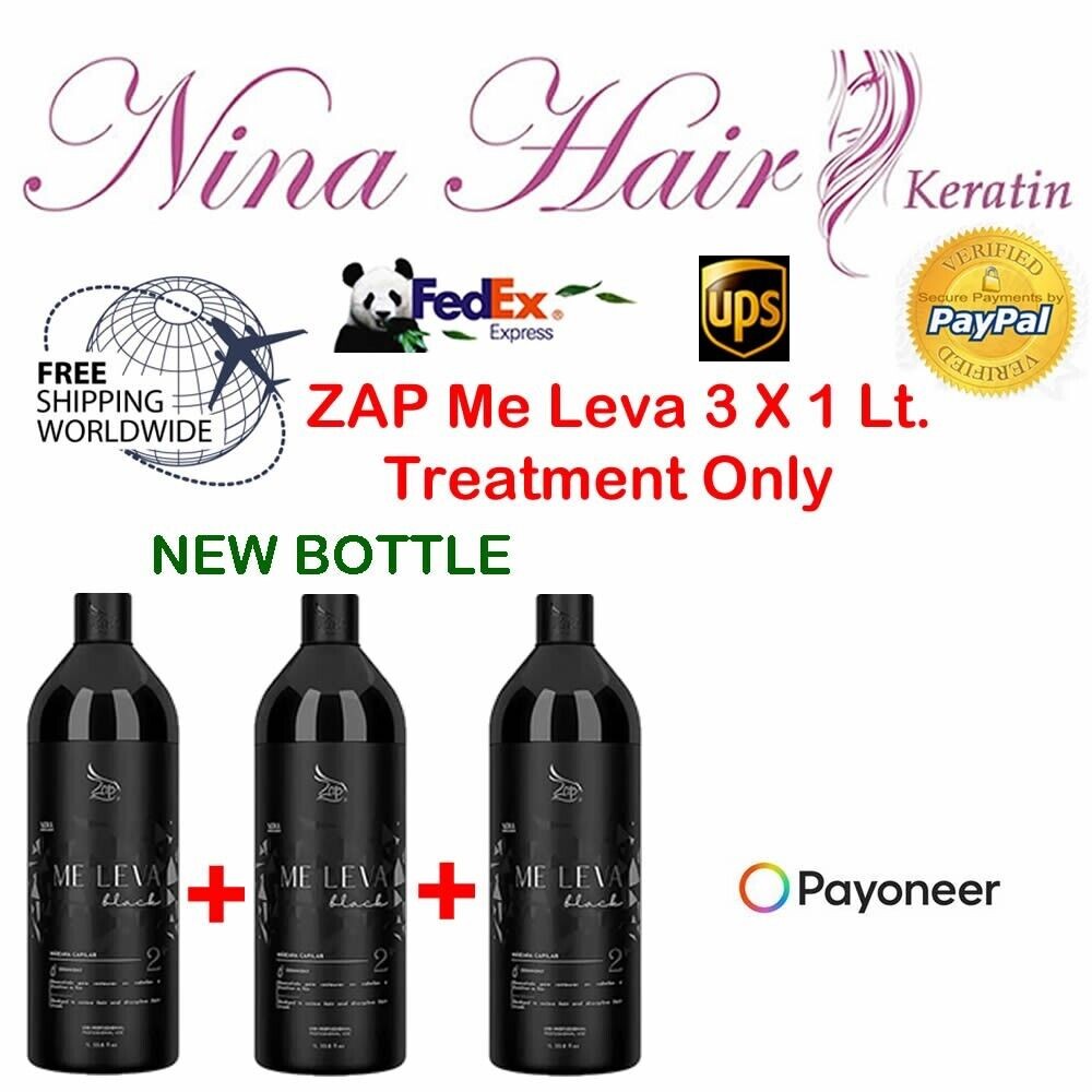 BRAZILIAN KERATIN TREATMENT 3 BOTTLES ZAP ME LEVA FREE FEDEX.