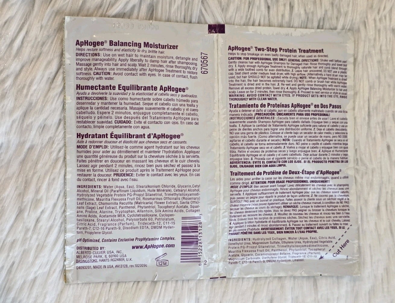 Aphogee Two Step Protein Hair Treatment Balancing Moisturizer Strengthens Grows