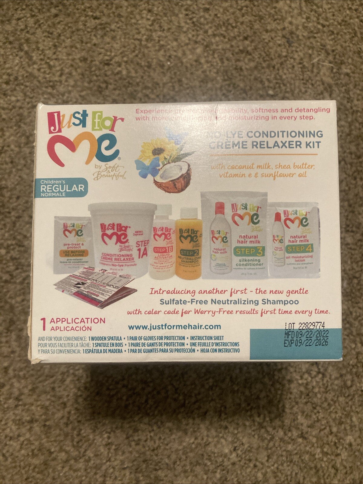 Just For Me No-Lye Conditioning Creme Relaxer Kit Children Regular EXP 09/2026