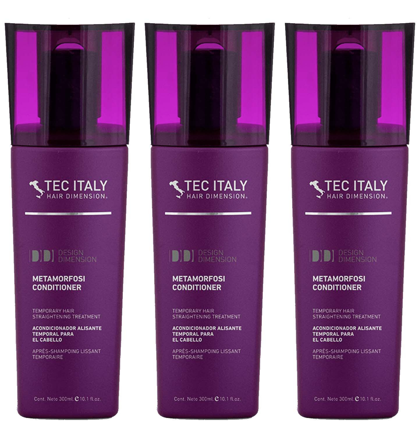 Tec Italy Metamorfosi Conditioner temporary hair straightener 10.1 oz – 3 Pack