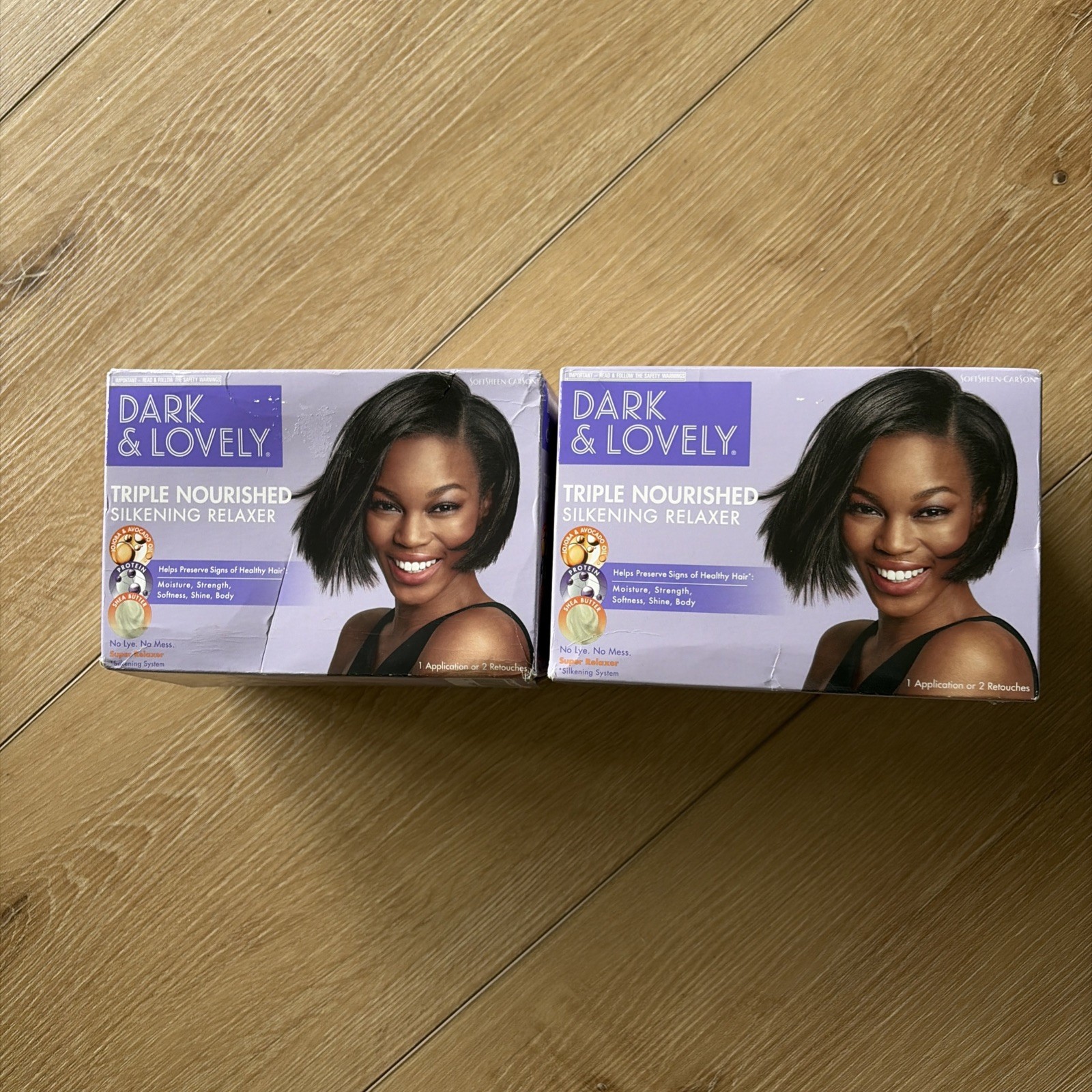 Dark and Lovely Healthy Gloss 5 Moisturizing No-Lye Relaxer Shea Butter 2 Pack