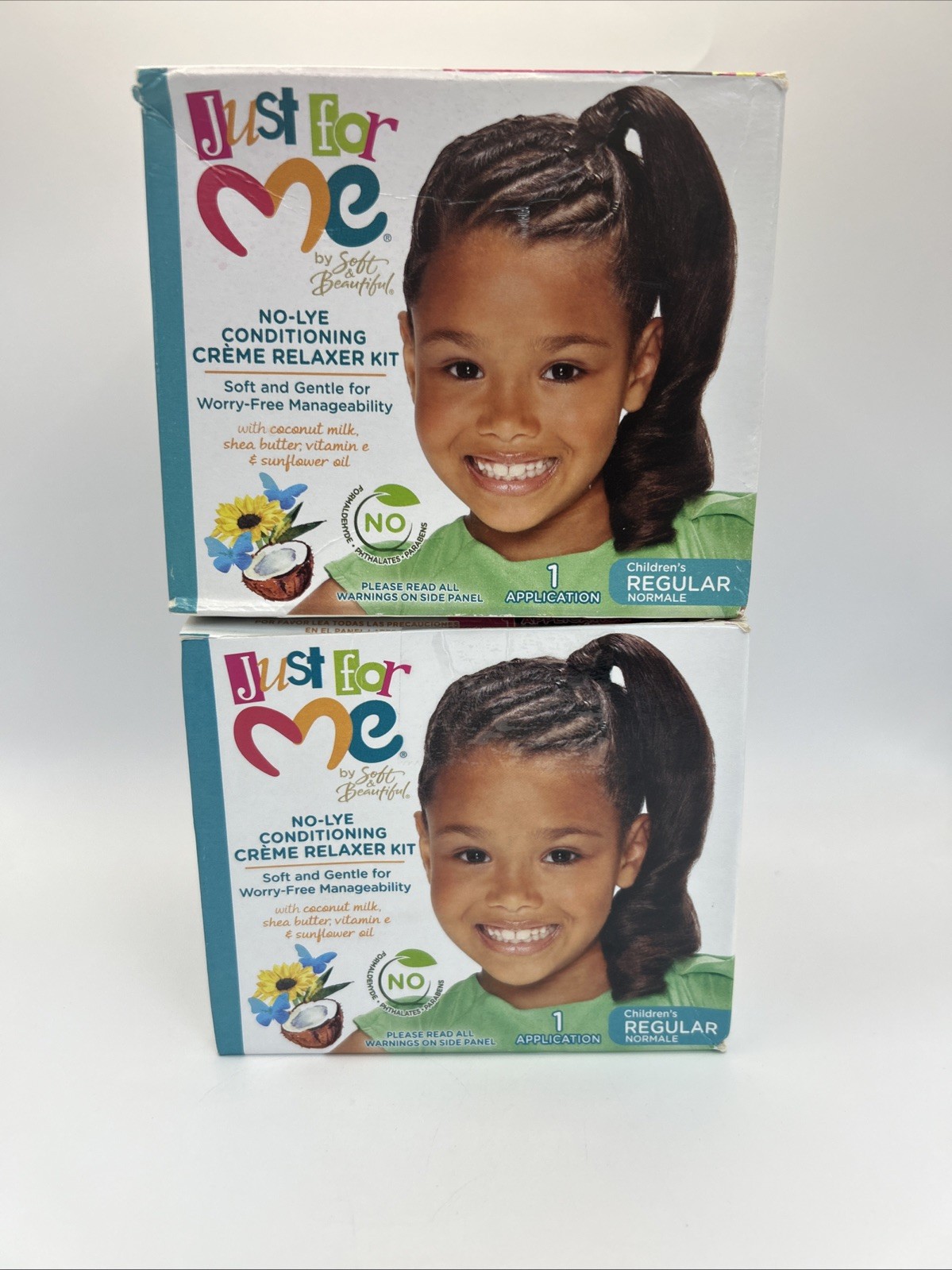 Just For Me No Lye Conditioning Creme Hair Relaxer Kit X2 FREE SHIPPING Read⬇️