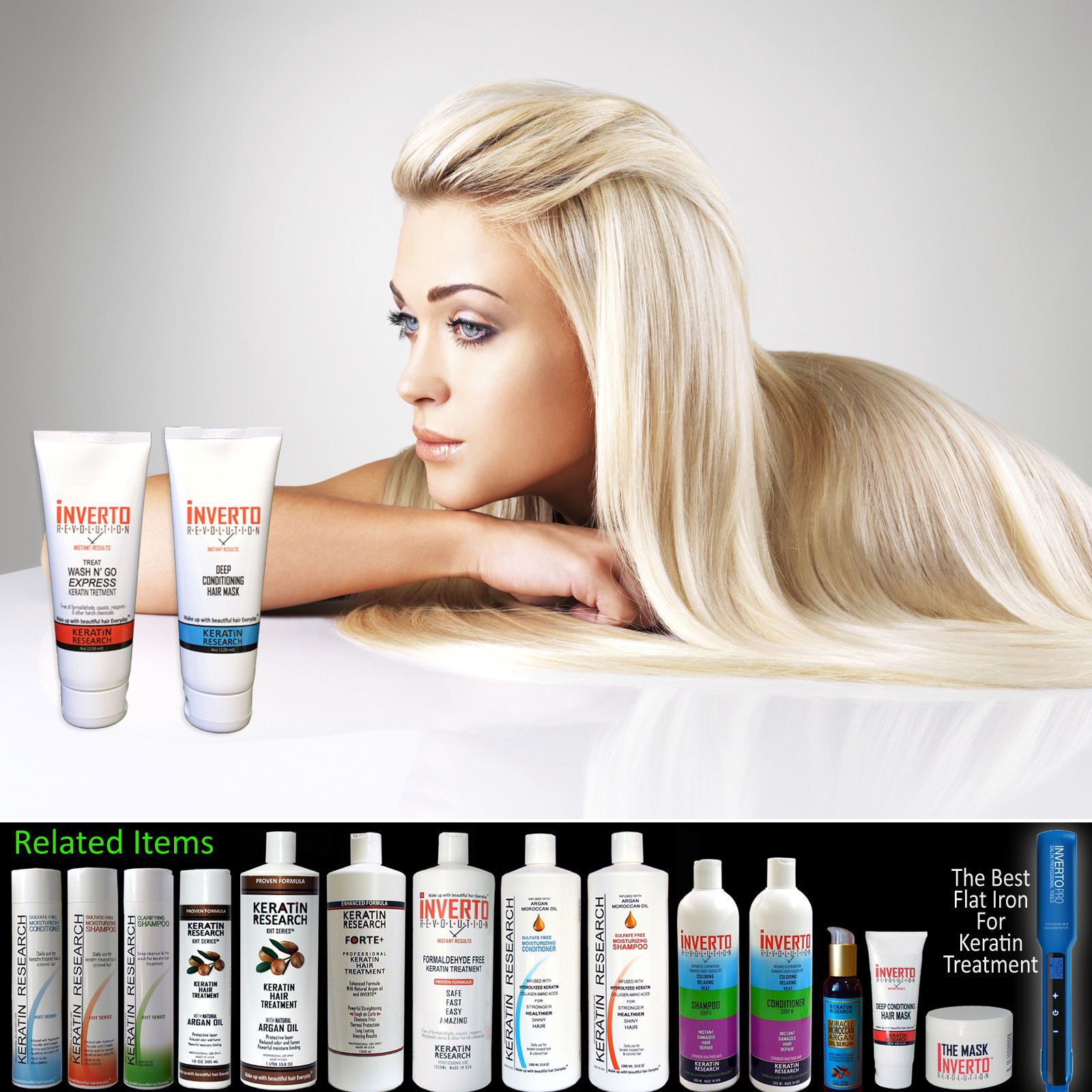 Formaldehyde Free Brazilian Blowout Keratin Hair Treatment Kit 4oz with Mask