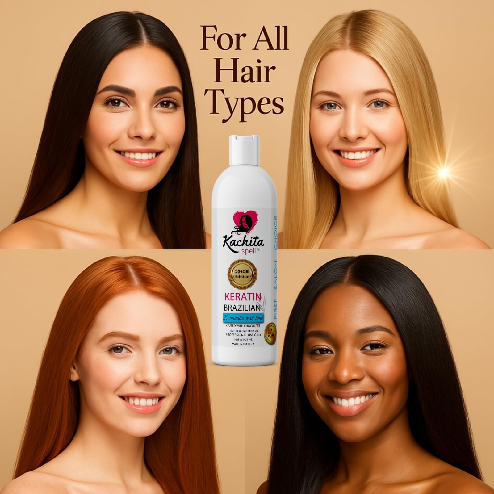 Kachita Spell Brazilian Keratin Hair 15.99 Fl Oz (Pack of 1), Chocolate