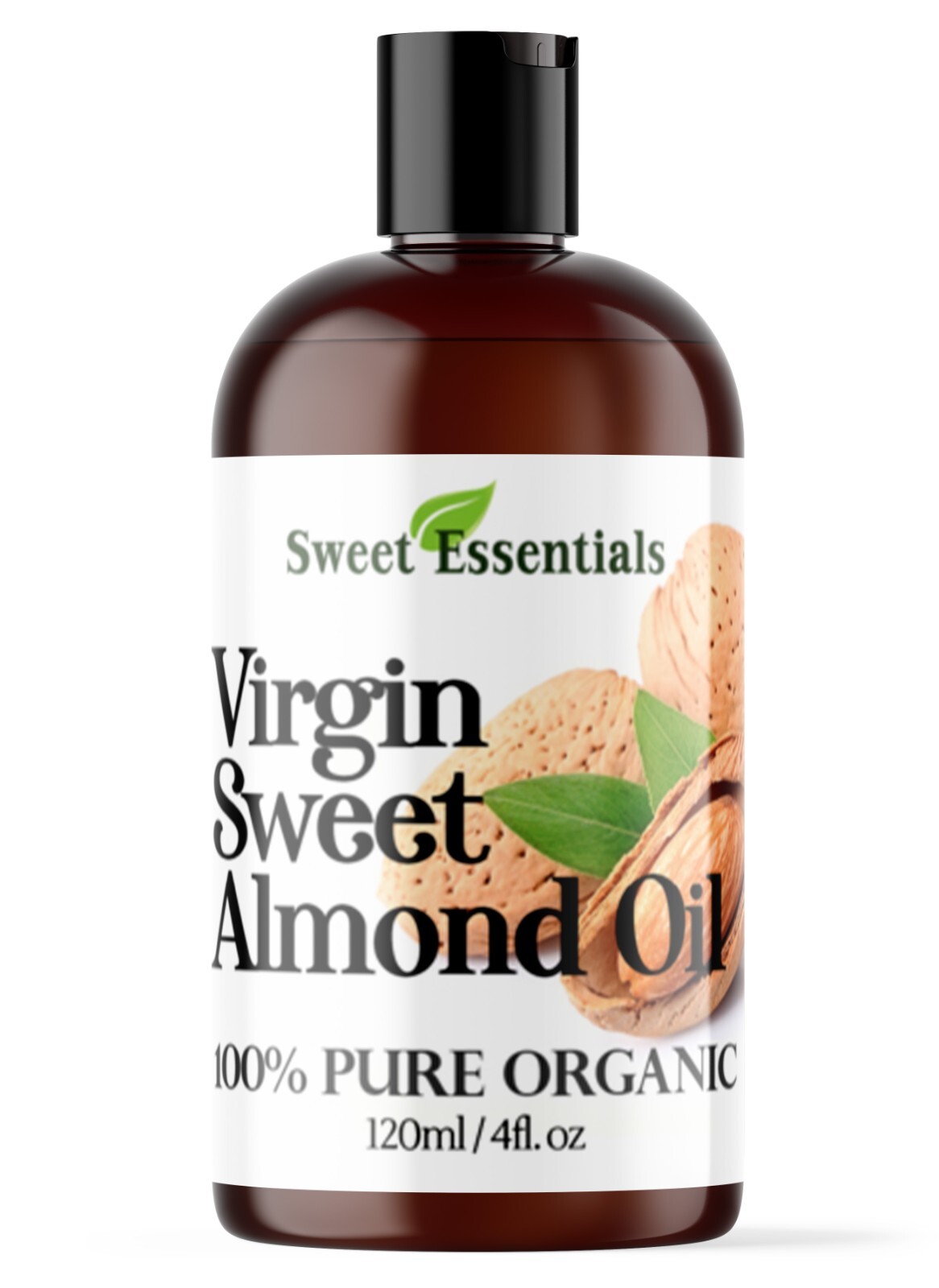 100% Pure Organic Cold-Pressed Unrefined Sweet Almond Oil – 2oz/4oz – From Italy