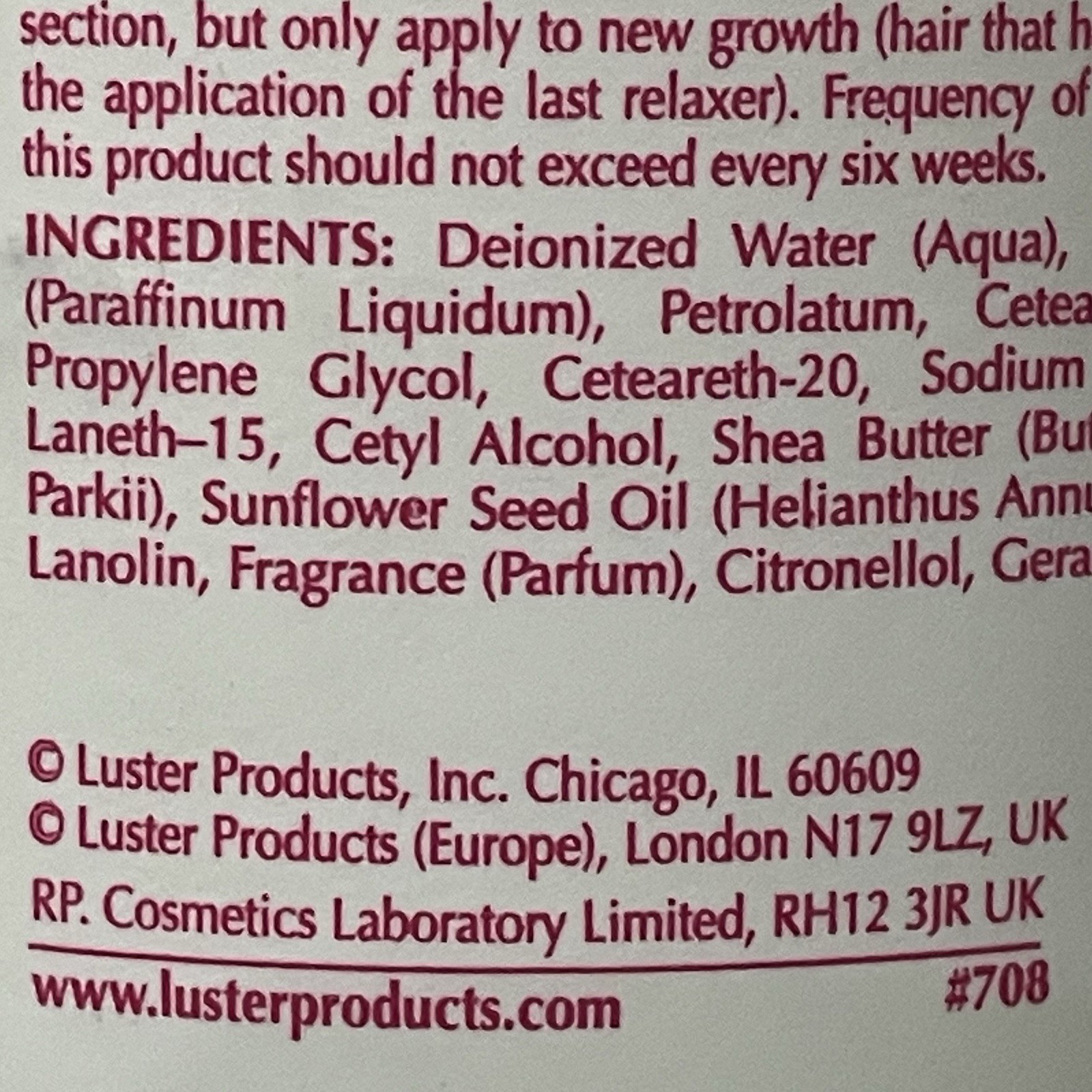 Lusters PCJ Creme Relaxer Pressing Comb in the Jar No.1 – 15oz New