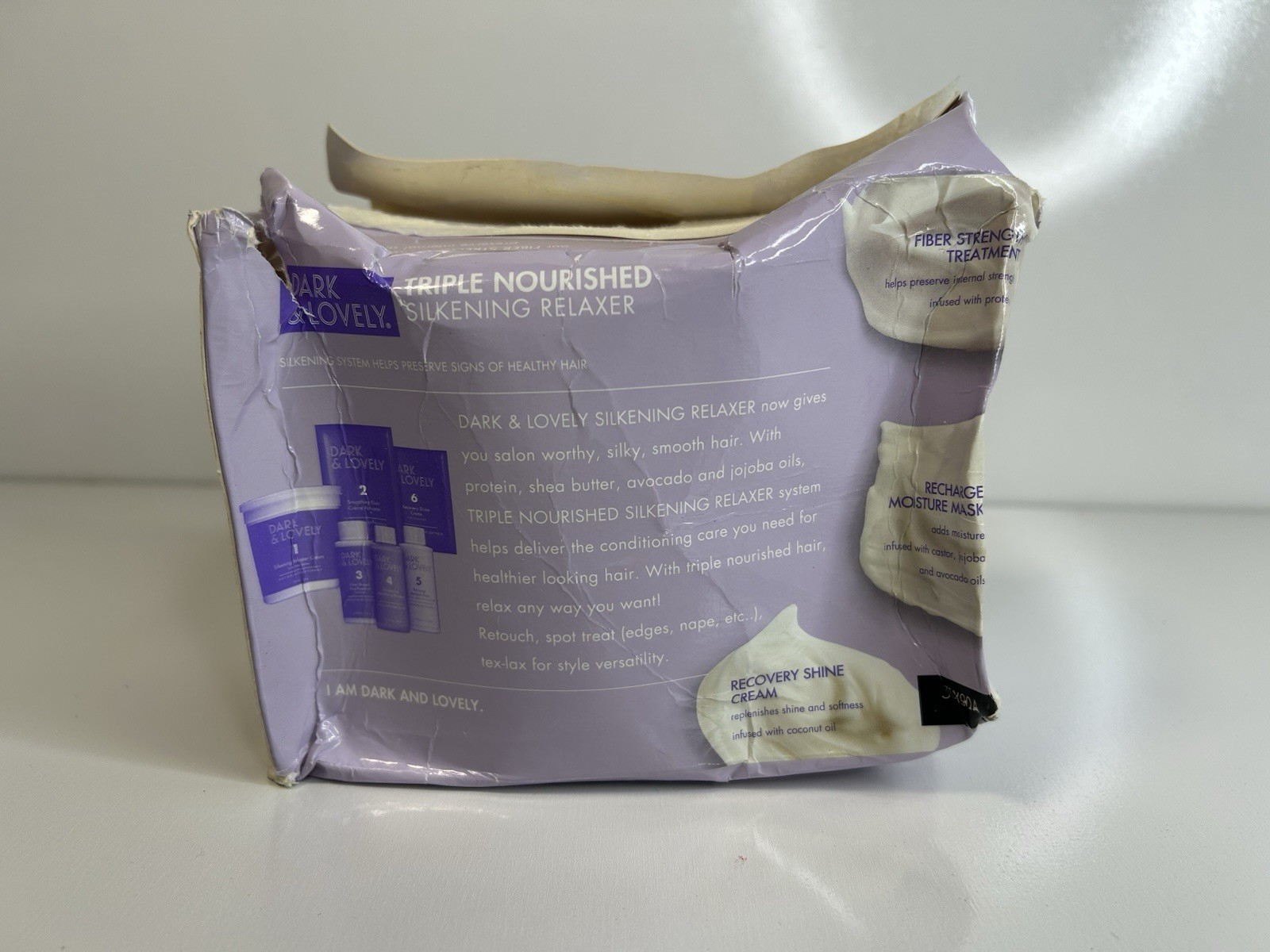 Dark & Lovely Relaxer Triple Nourished Silkening Carson No Lye Super DAMGED BOX