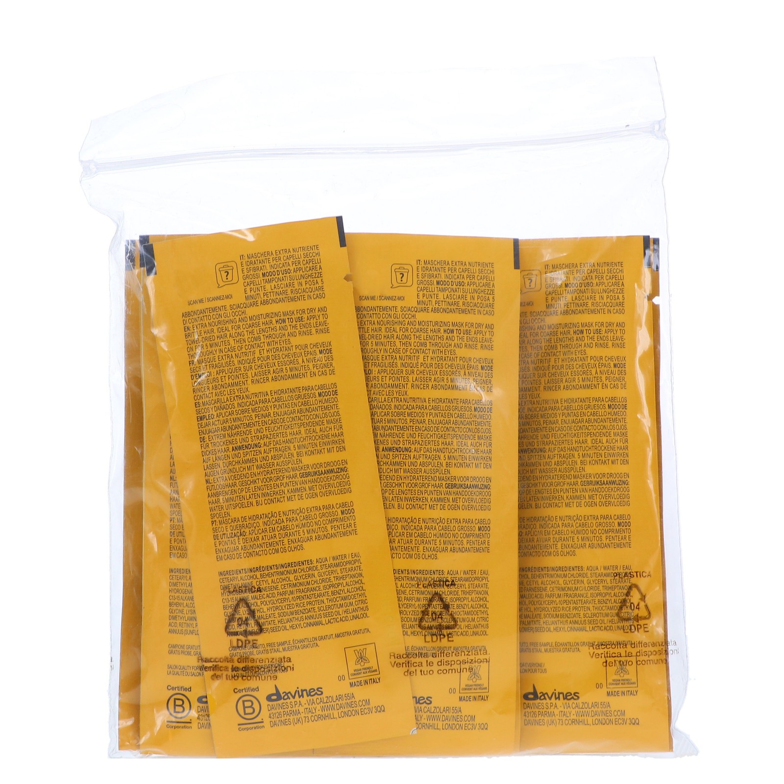 Davines NaturalTech Nourishing Vegetarian Miracle Mask Sachet 12 Pack