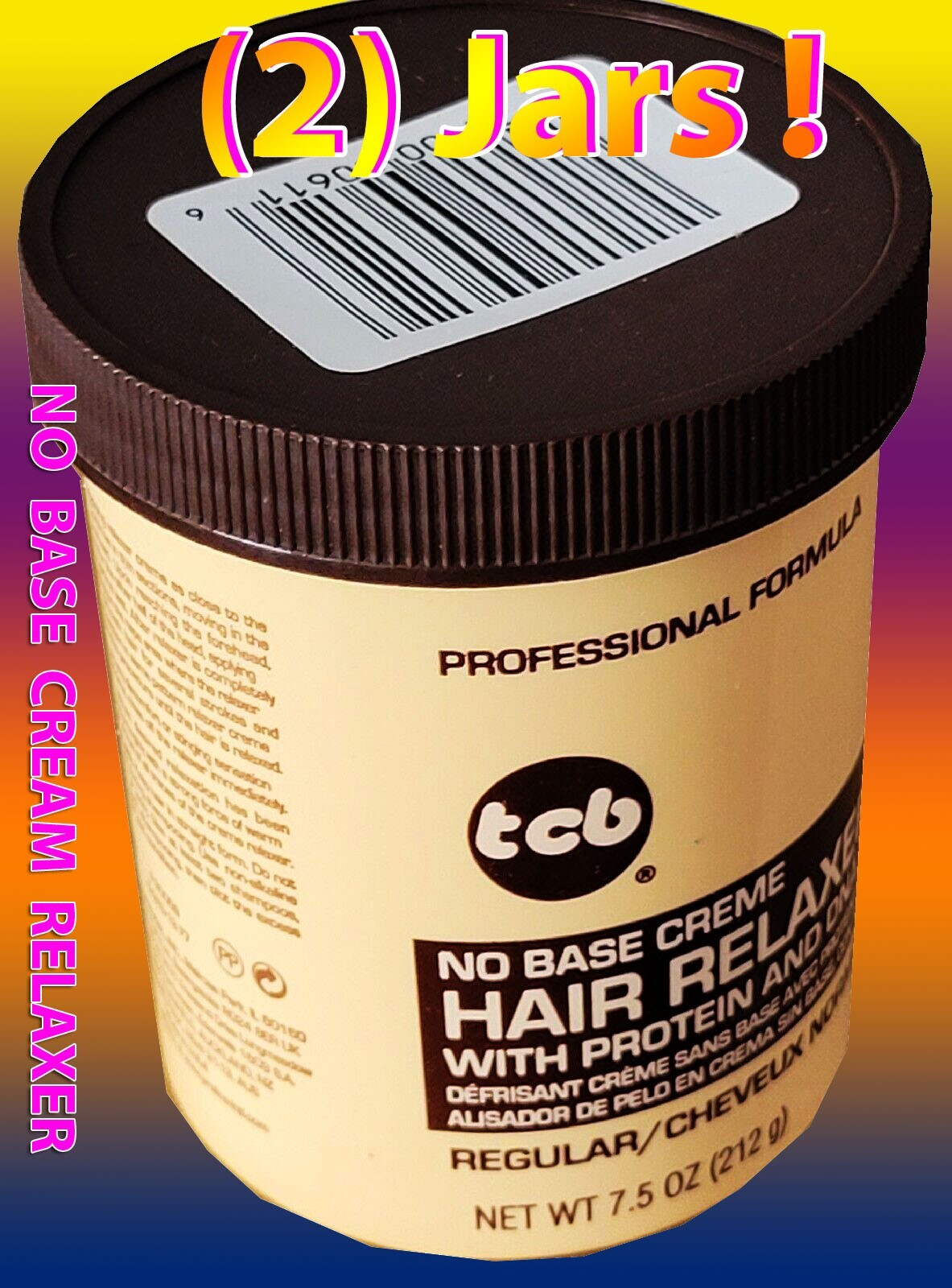 (2) NEW! TCB No Base Creme Hair Relaxer – 7.5 oz – Regular