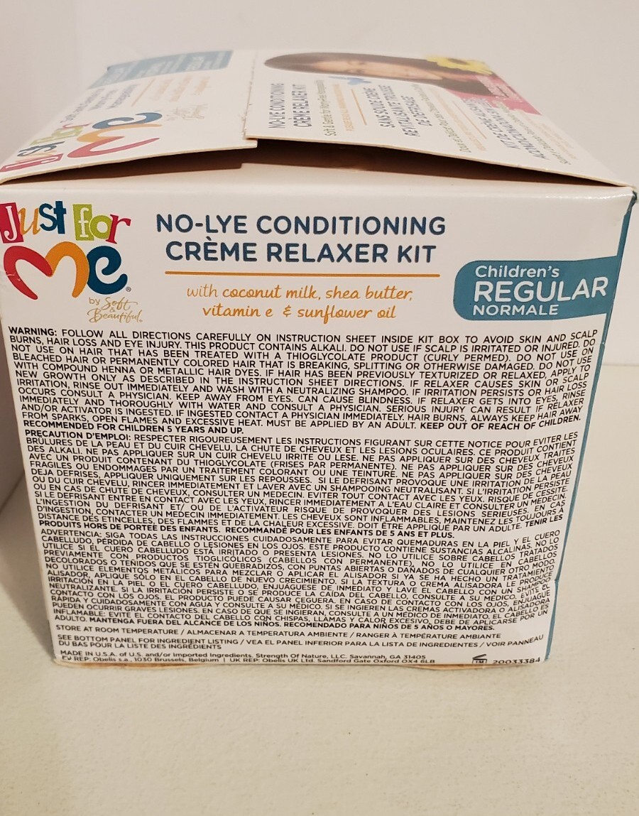 JUST FOR ME NO-LYE CONDITIONING CREME RELAXER KIT, REGULAR CHILDRENS!