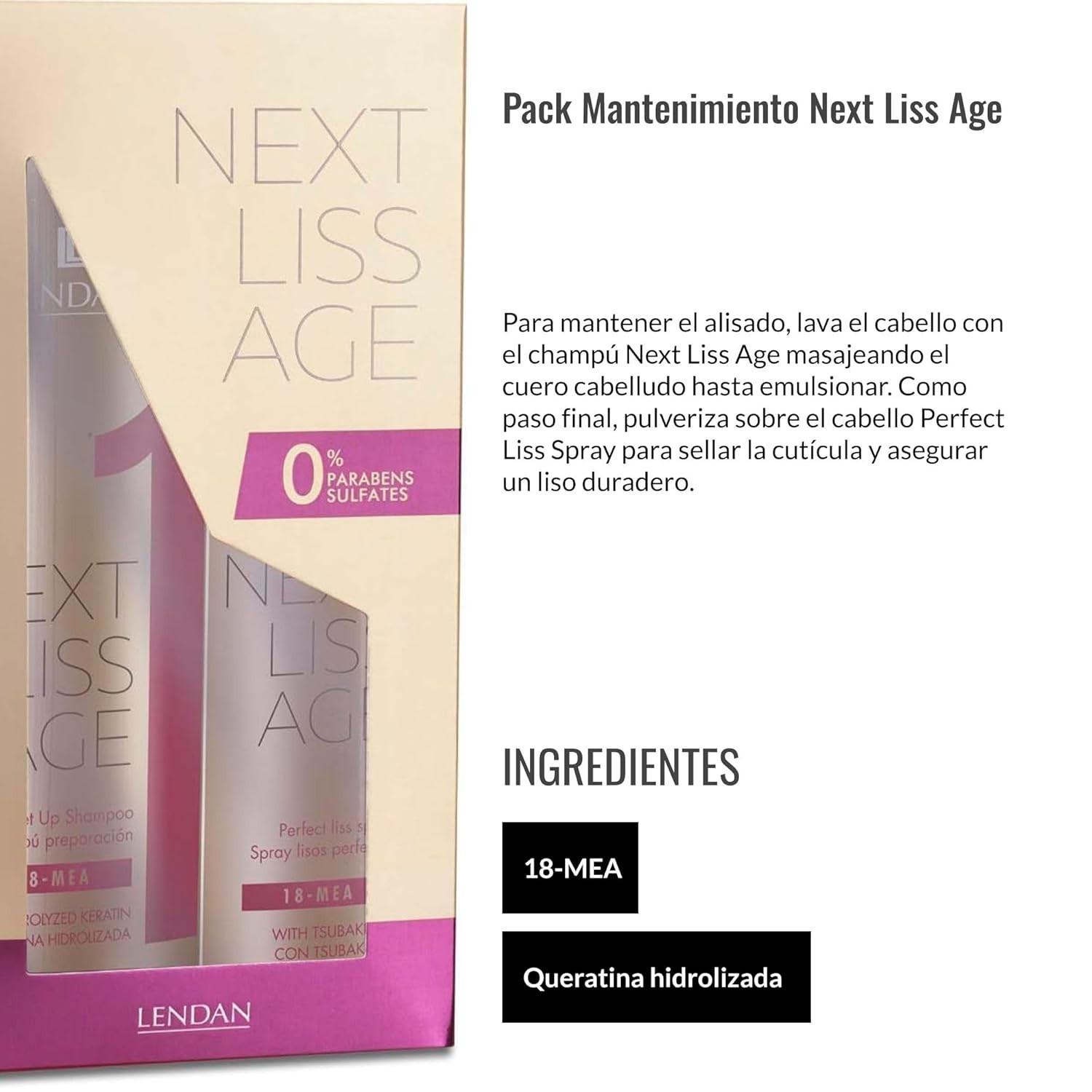 Lendan Next Liss Age Pack Mantenimiento Total 500 g / 20 Oz