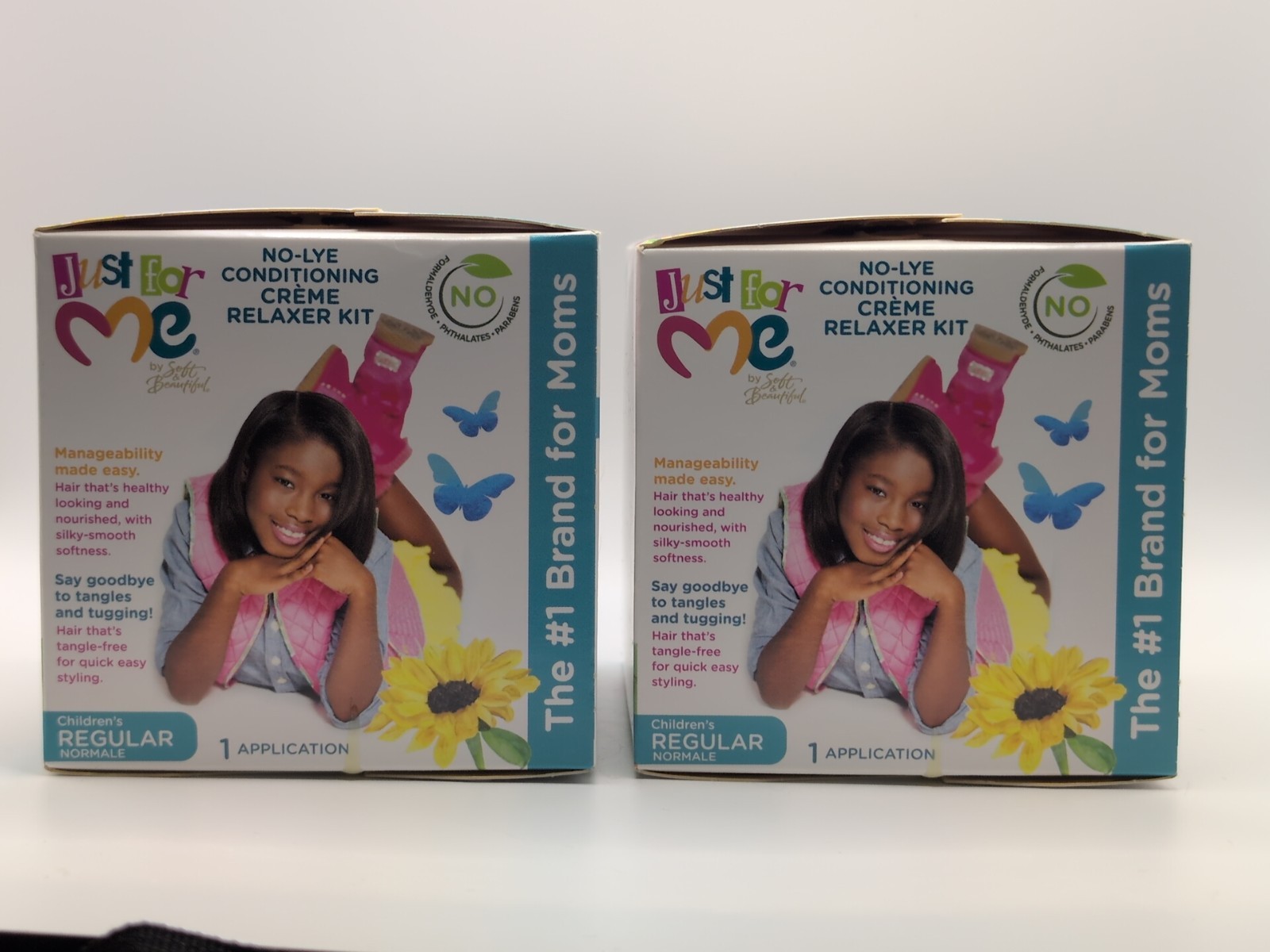 Lot of 2 Kits Just For Me No-Lye Conditioning Creme Relaxer Kits, 2-Applications
