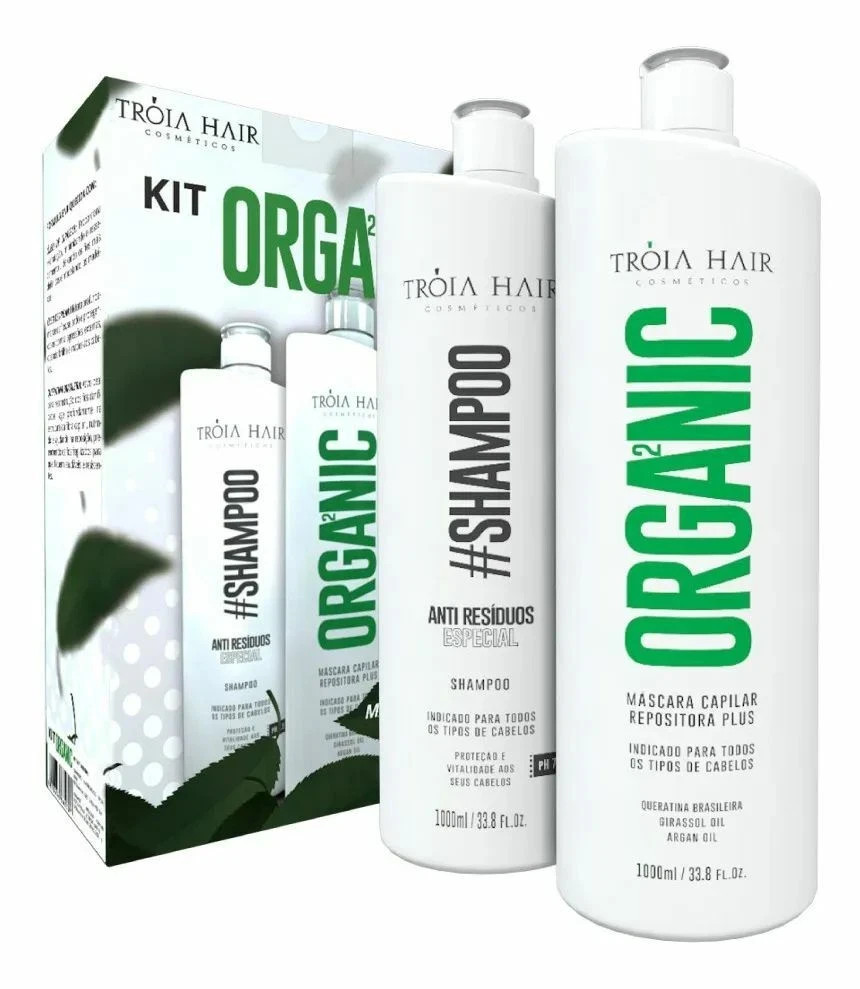 Troia Hair Organic Brazilian Keratin Hair Straightening Treatment 2L