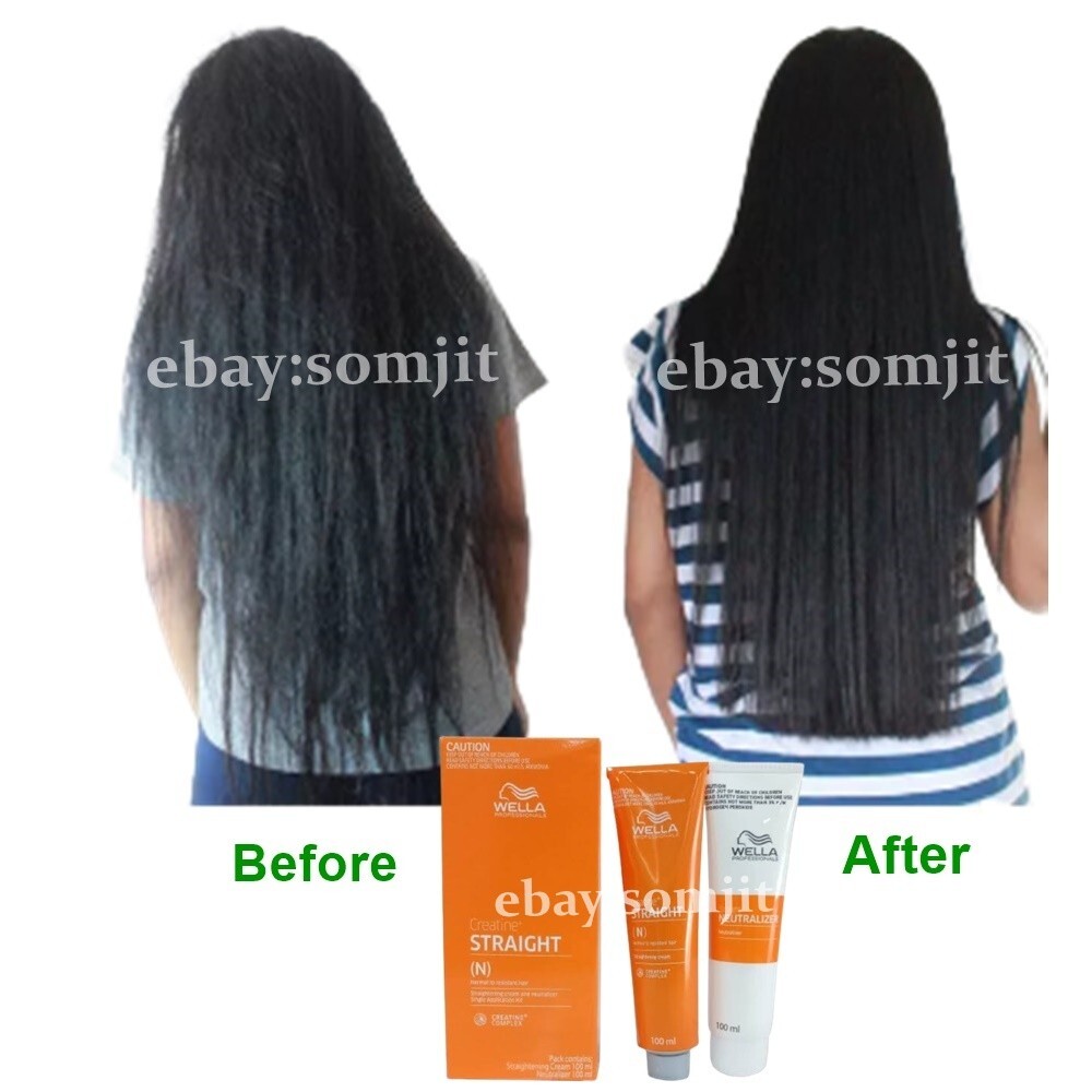 WELLA STRAIGHT(N) Hair Straightening Cream Permanent Intense Creatine Set 3 Box.