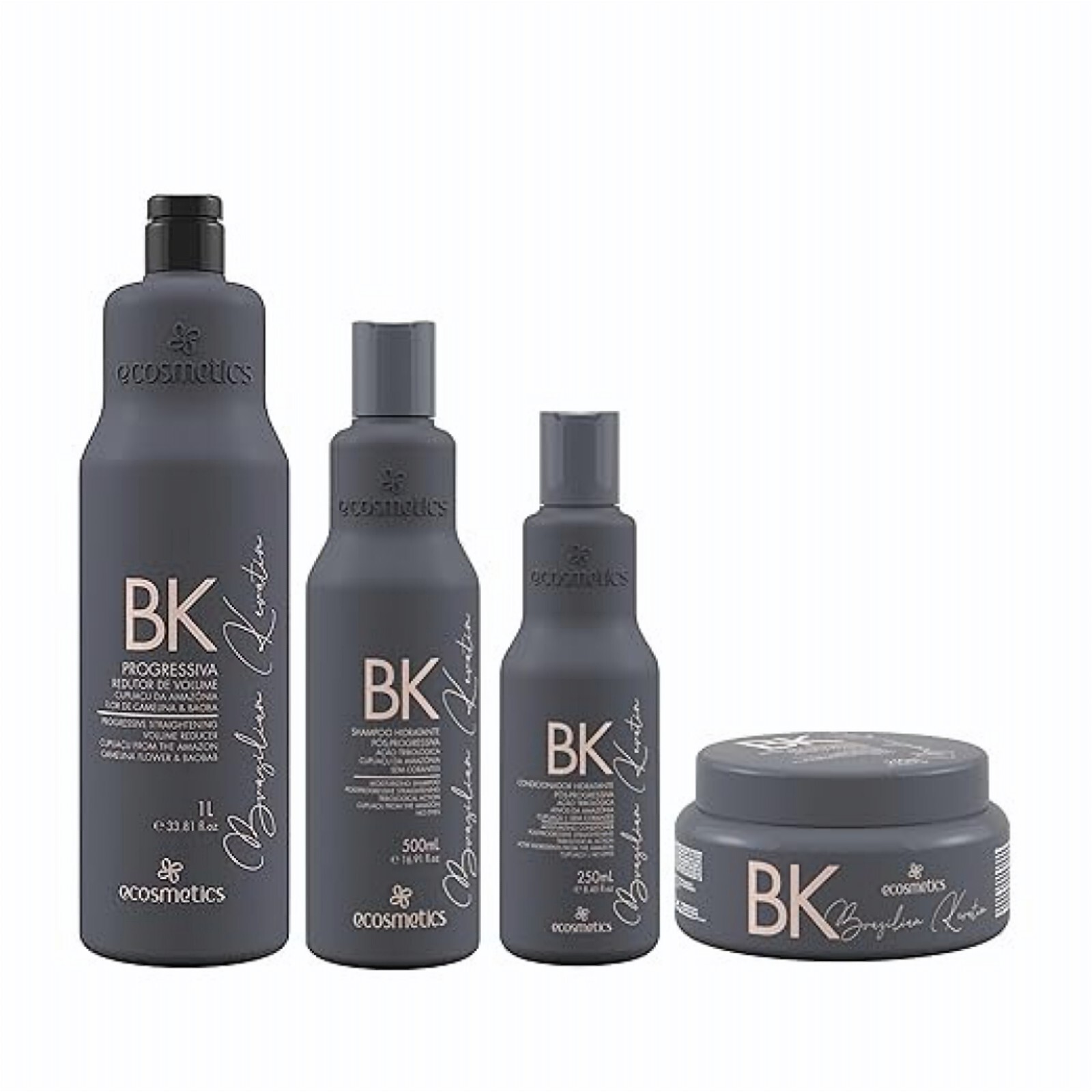 Kit Ecosmetics BK Brazilian Keratin – Progressive, Shampoo, Cond and Maks – 4×1
